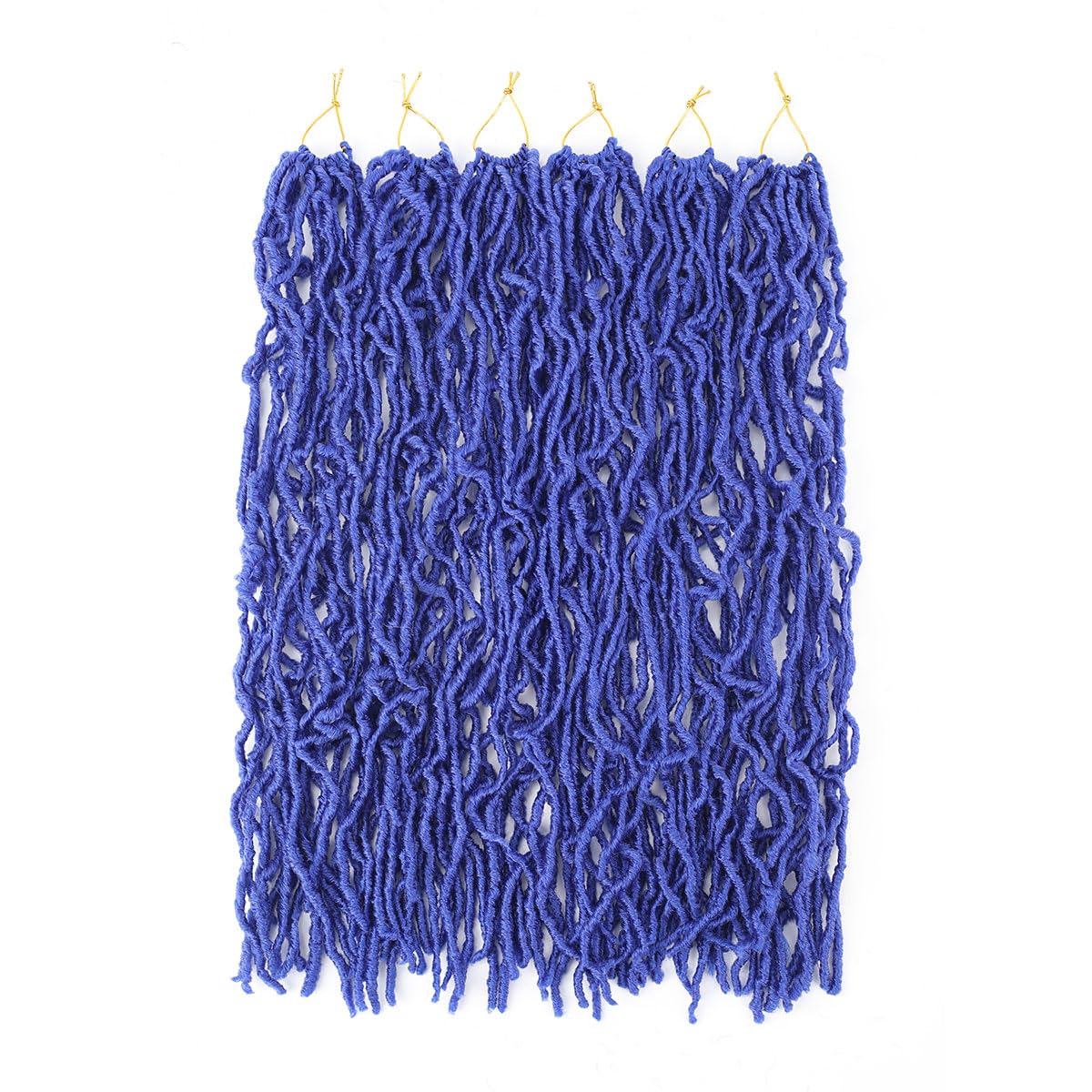 2 Packs Blue Faux Locs Crochet Hair Mixed Packed 4 Packs Black Faux Locs Crochet Hair, Pre Looped Soft Faix Locs For Black Women,Synthetic Braiding Hair Crochet Braids (24in,6pack,M)