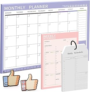 BEIJITA Monthly Planner,Daily Weekly Monthly Planner Undated Calendar and Scheduler with 92 Tear-Off Sheets and 40 Thumbs Up Sticky Notes Memo Checklist Notebook Organiser Weekly Planner Pad