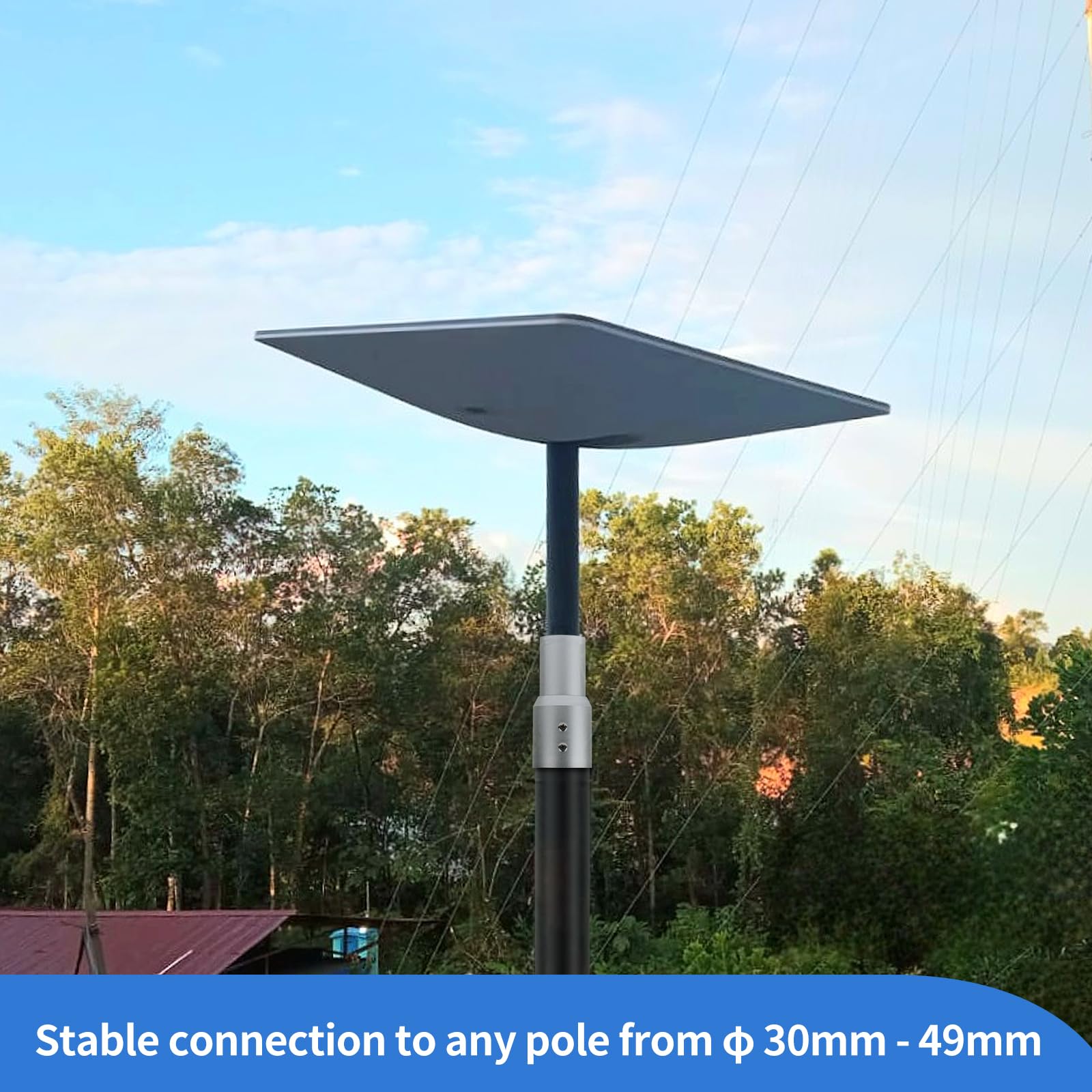 EFUTURETIME Adaptador de Tubo Starlink Gen 2 en Aluminio para Montaje de Starlink V2 Plano en mástil, Tubo, Poste o Barra de φ 30 mm - 49 mm