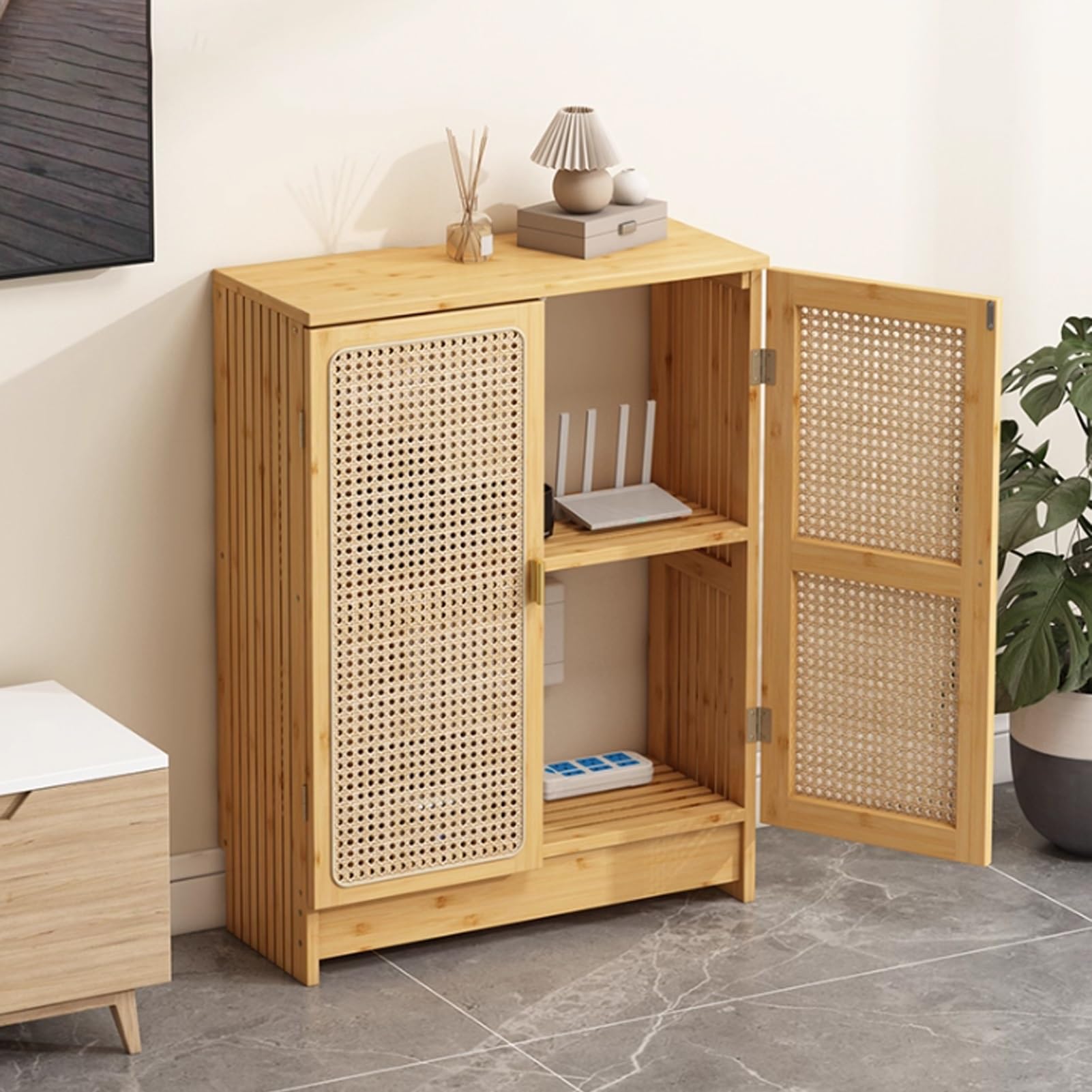 Caja oculta para enrutador WiFi y organizador de almacenamiento de medios de diseño independiente