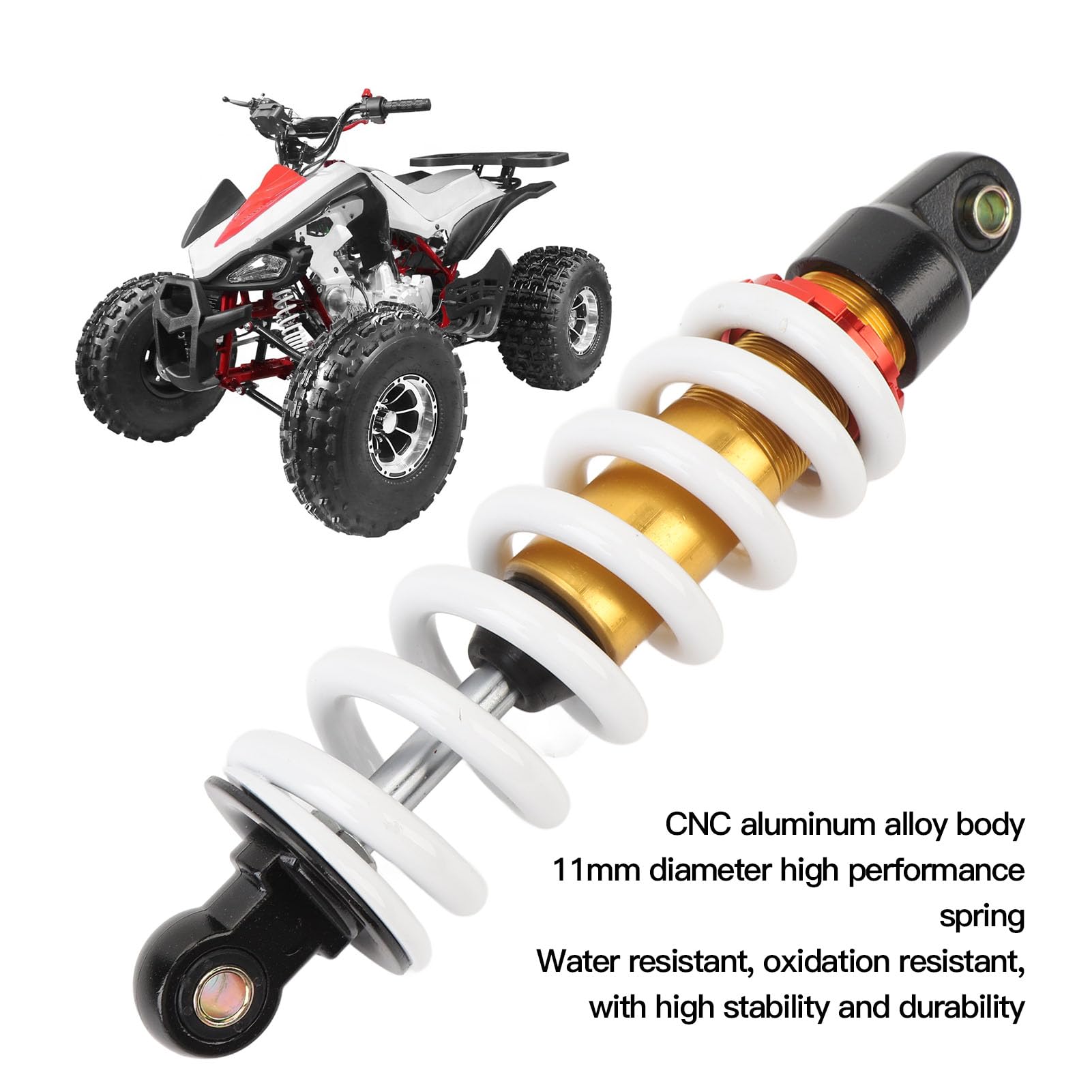 Amortiguador de Motocicleta, Suspensión de Amortiguador de 280mm Ajustable para 50c c-150c c Pit Bike ATV Go Kart Scooters