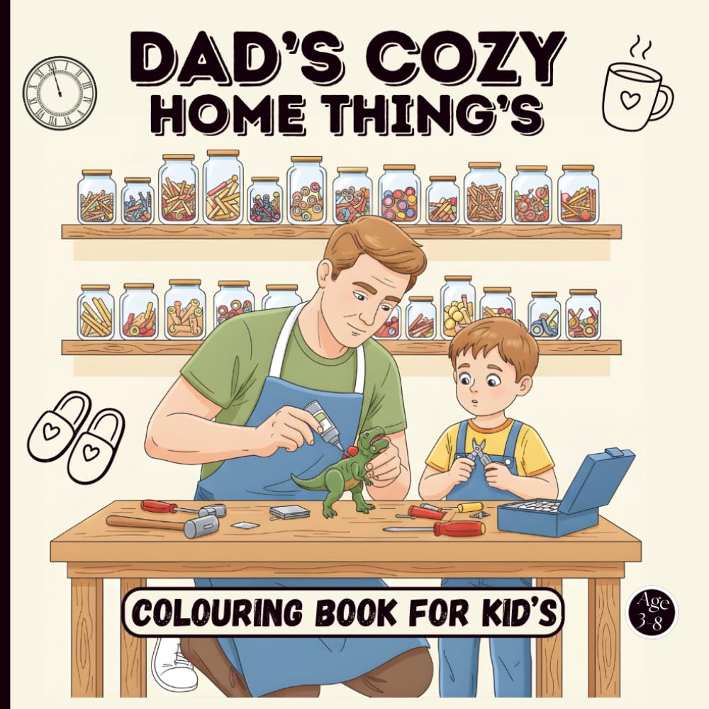 Dad’s Cozy Home Things: A Warm and Happy Colouring Adventure Inside Dad’s World Age 3-8