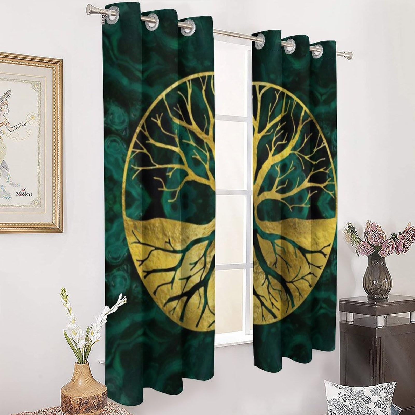Rideau occultant Arbre de Vie Viking Yggdrasil pour fenêtre de salon mythologie nordique