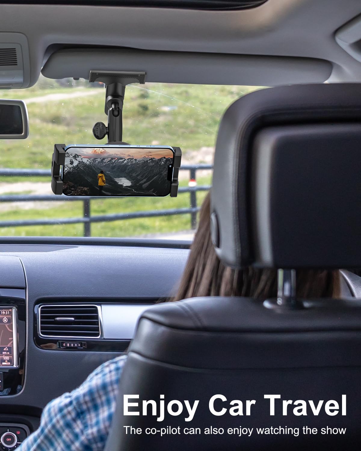 Soporte de metal para teléfono de coche, rotación de 360 grados, soporte multifuncional para visera de coche, brazo mágico mejorado más estable para tu soporte de coche para iPhone 15, 14, 13, 12,