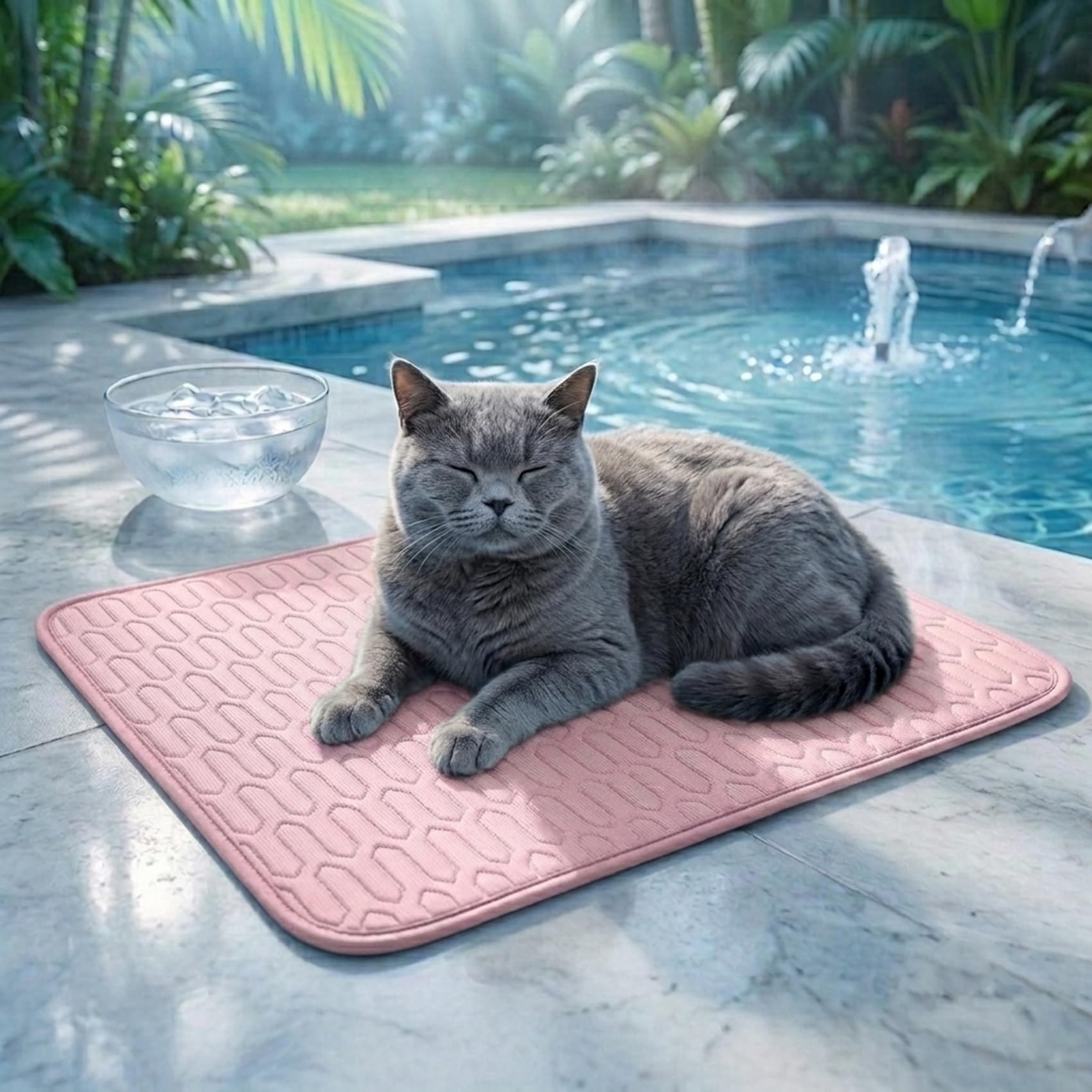 Chilkitur Cat Cooling Mat Breathable Cool Fabric ，Pink：40 * 30CM