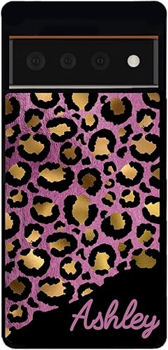 Miniatura 5 de Funda de goma negra personalizada de piel de leopardo color oro rosa compatible con Google Pixel 10, 10 Pro, 10 Pro XL, 9a, 9 Pro, Pixel 9, Pixel 9