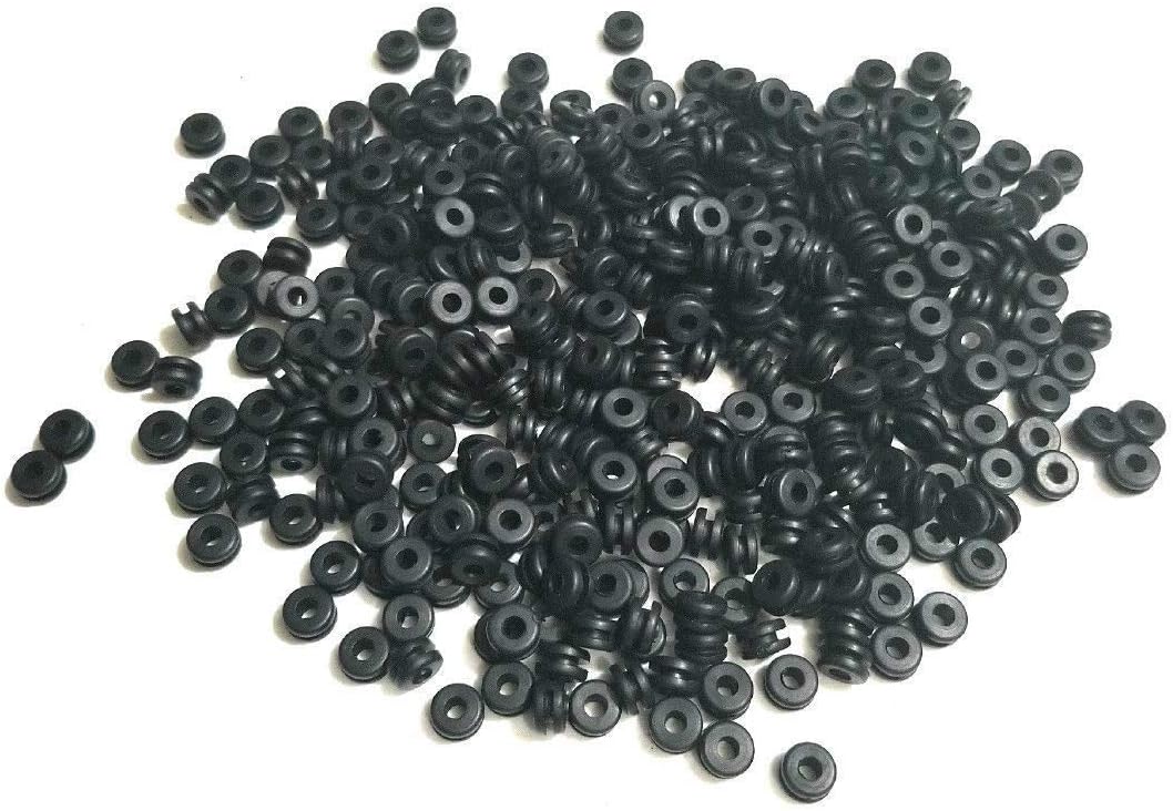 Lot of 100 Rubber Grommets 1/8 Inside Diameter - 1/16 Gw - Fits 3/16 Holes