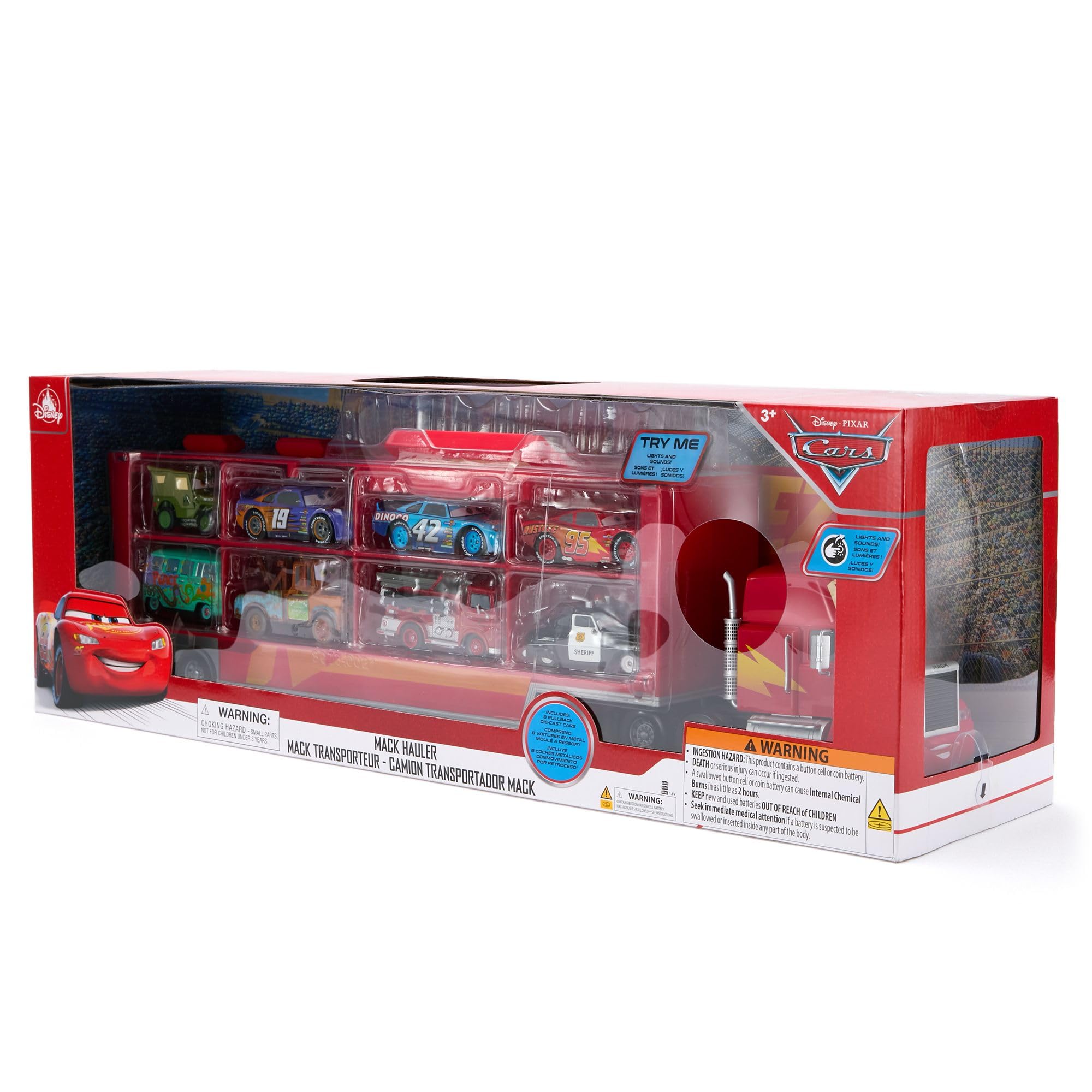 Disney Store Official Mack Hauler Play Set, Pixar Cars, 9 Piece