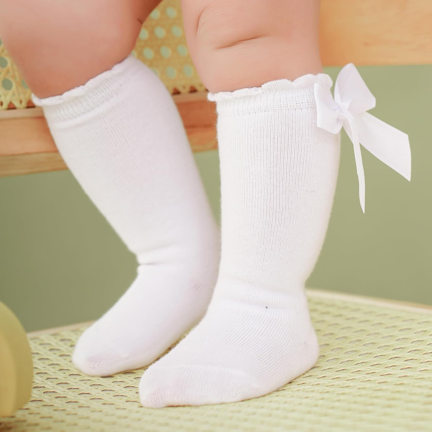 BQUBO Baby Knee High Socks Newborn Infant Toddler Kids Socks Girls Uniform Leggings Dress Sock Long Cotton Stockings - Image 3