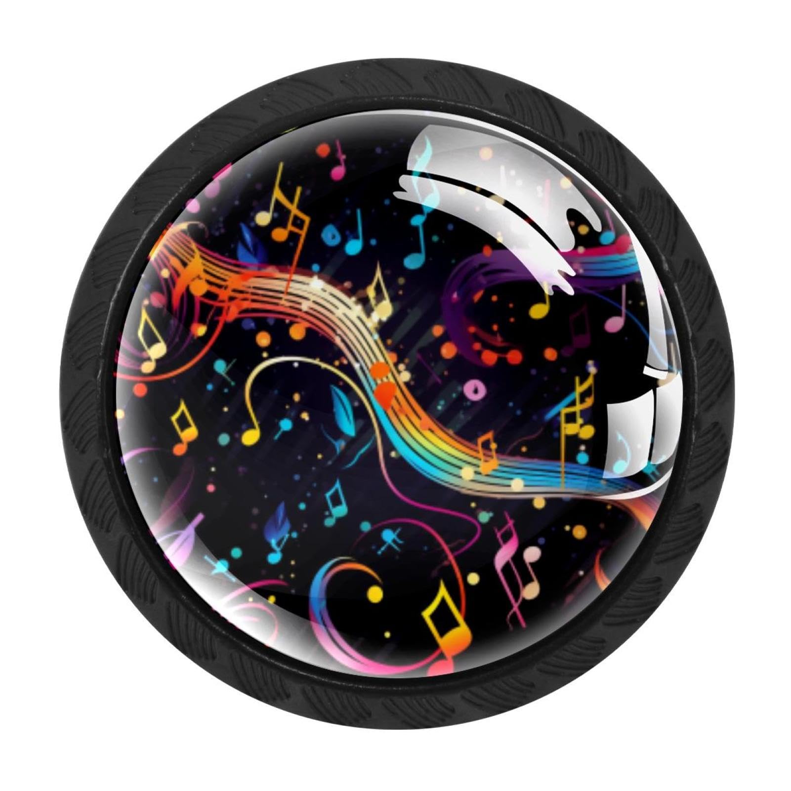 Chenzzzz Multicolored 14 Music Note Drawer Knobs Pull Handle Crystal Glass Circle Shape Cabinet Drawer Pulls Cupboard Knobs With Screws For Kitchen Cupboard Dresser Wardrobe Etc