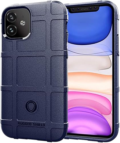 Para iPhone 11 Caso, (Rugged Shield Series) TPU Funda Protectora Táctica Gruesa De Armadura Sólida Para iPhone 11 (6.1 Pulgadas) - Azul Marino