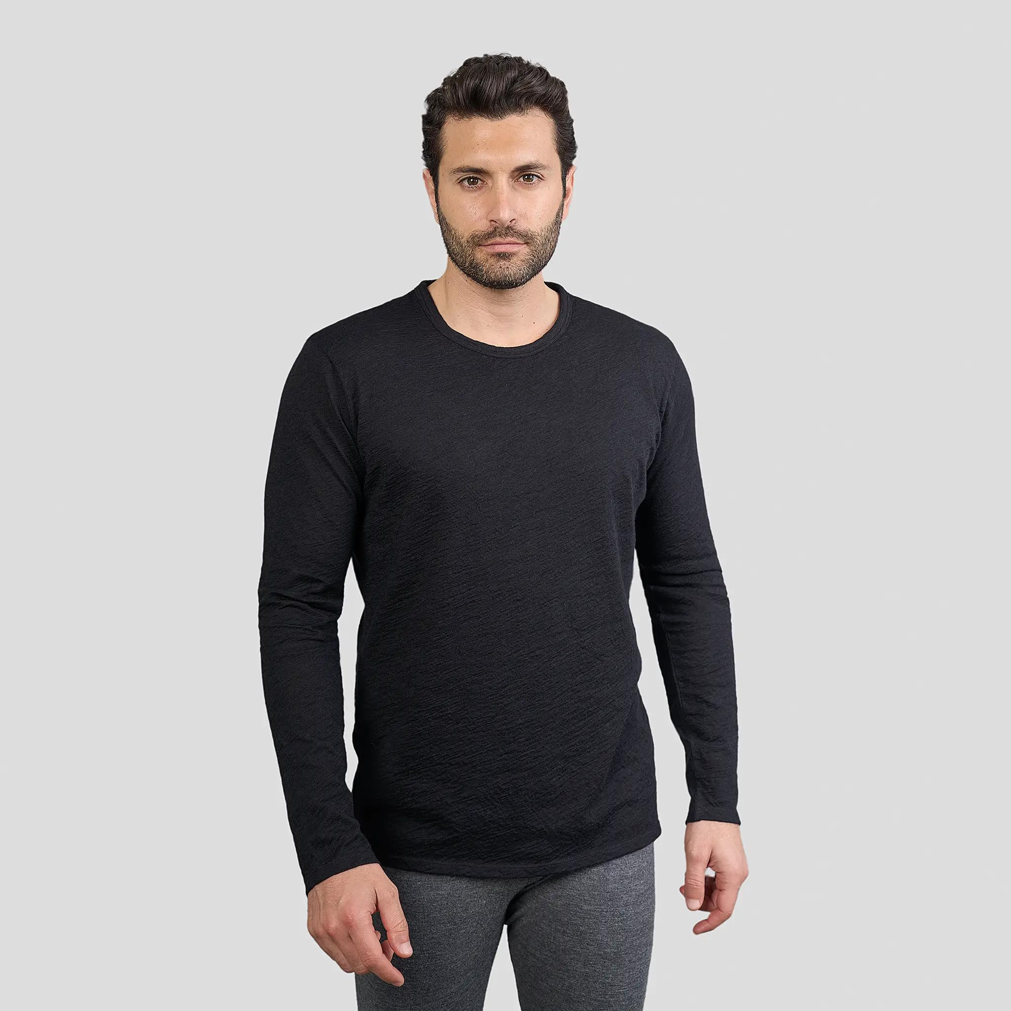 Arms of Andes Men's Alpaca Wool Long Sleeve Base Layer: 160 Ultralight