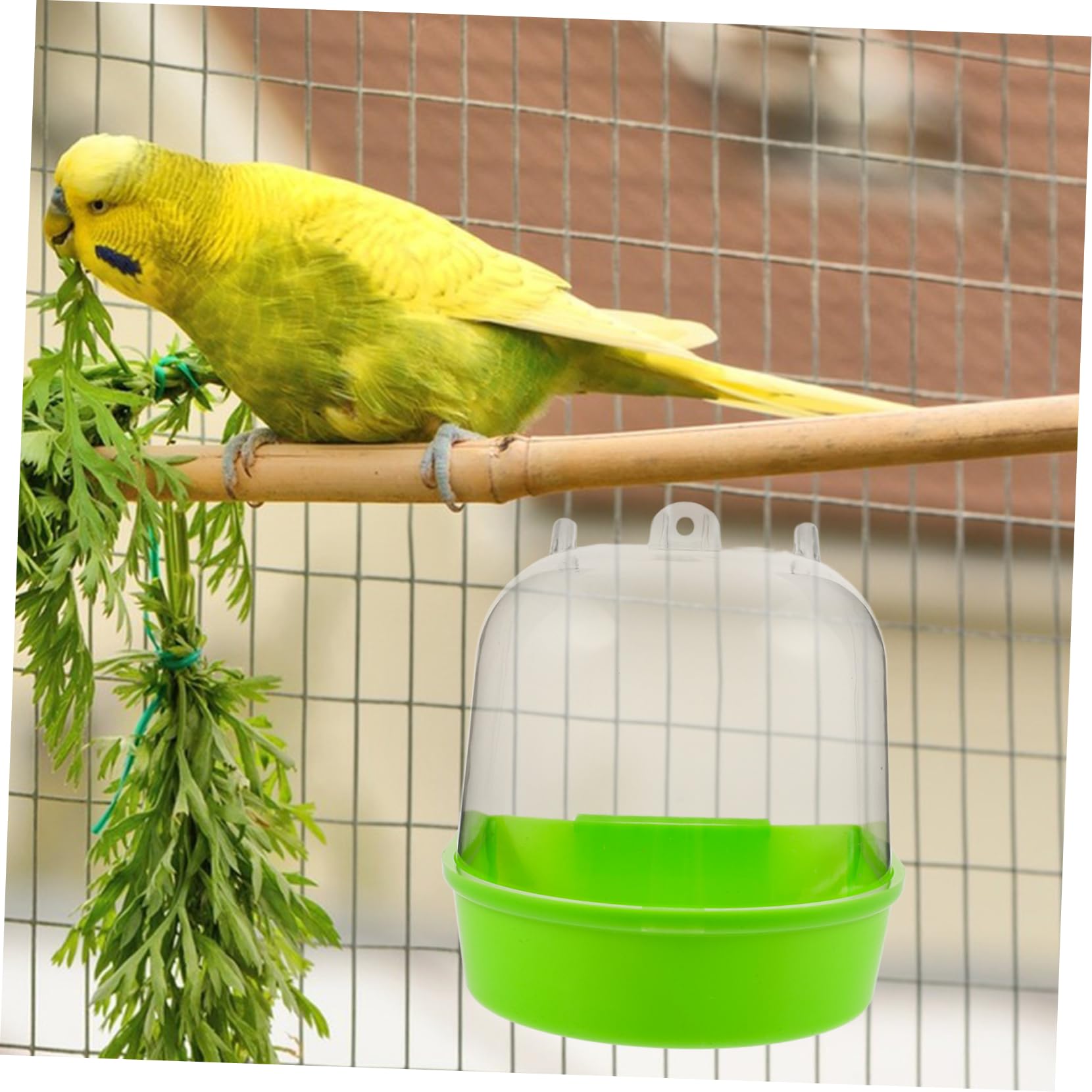 BESPORTBLE 4pezzi Vasca da Bagno per Uccelli Box da Bagno per Pappagalli Vaschetta Appendibile per Pulizia e Divertimento Resistente e Riutilizzabile Accessori per Piccoli Animali Domestici