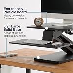 Desky Zero Adjustable Standing Desk Converter - 6.3-17.3'' Height Adjustable Desktop Standing Desk Riser - Stand Up Desk Top - Sit Stand Desk Converter - Converter for Standing Desk - Black Lift Desk