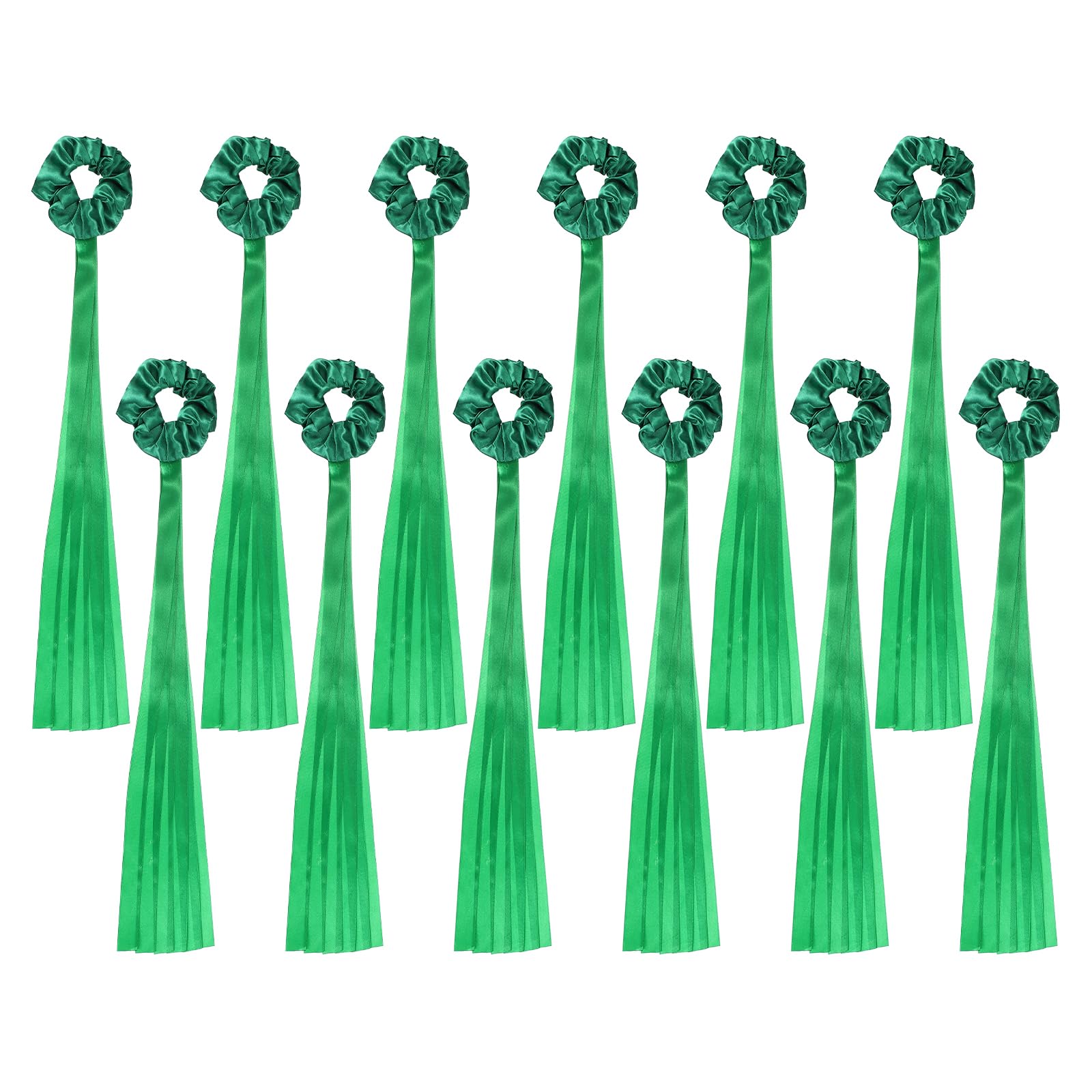 YELARXI Rainbow Dance Ribbons, Rhythm Wrist Streamers Hand Held 6 Pcs & Polyester & Green - Fitting for (Christmas/Valentines/Dancing/Gymnastics/Birthday/Party)