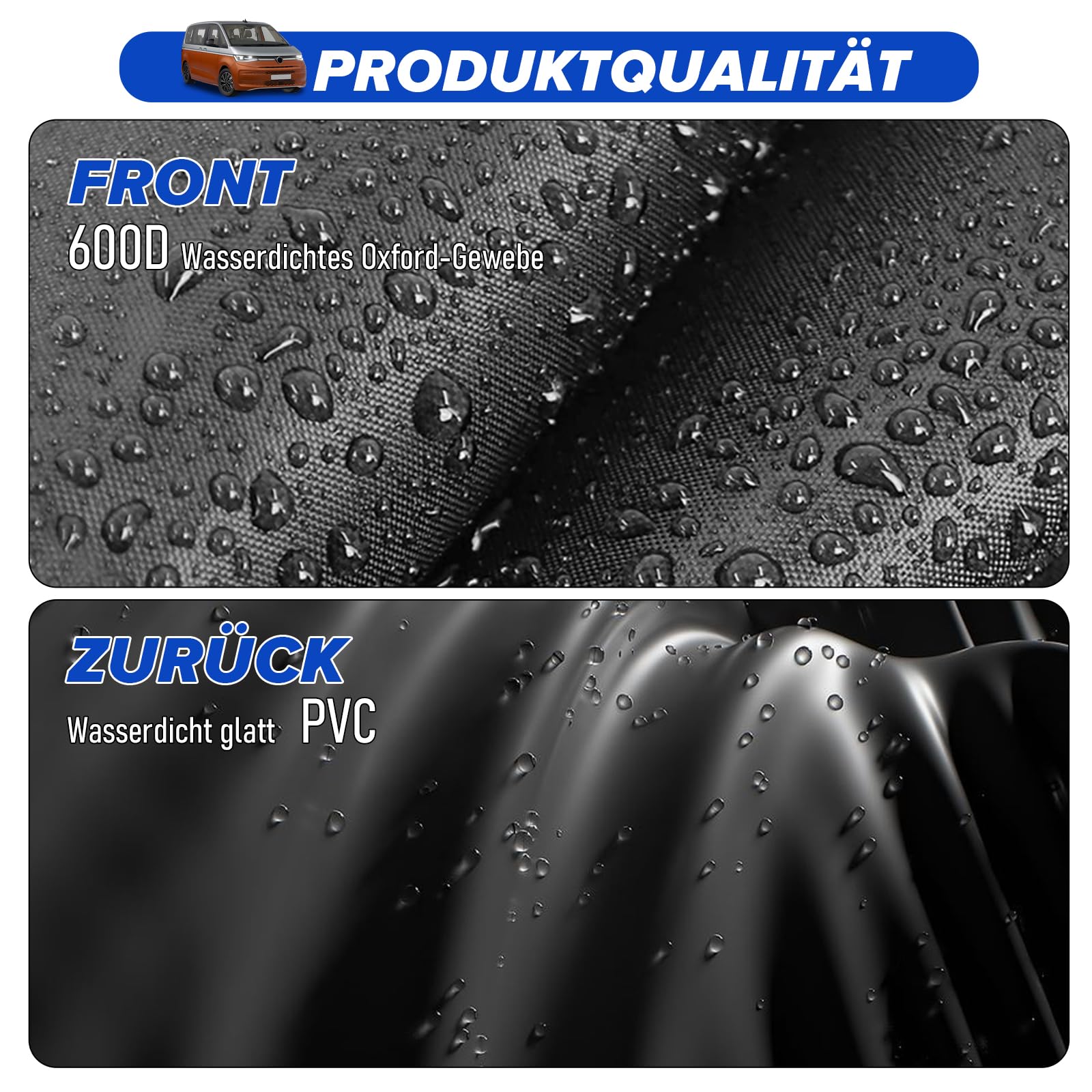 MaxAwe für VW T7 2021-2024 Auto Windschutzscheiben Abdeckung, 600D Wasserdicht Sonnenschutz Frontscheibe Thermomatten, Blackout Anti-UV/Frost/Ice/Staub Wrap Cover