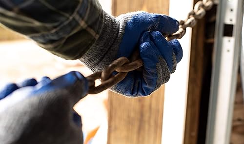 Miniatura 10 de G & F Products 3108-10 - Guantes de trabajo con revestimiento de nitrilo para uso general, 10 pares por paquete, color azul, grande