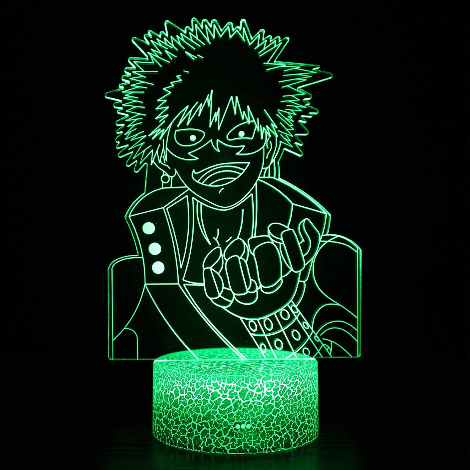 althiqahkey 3D Illusion LED Night Light, My Hero Academia Anime Lamp with Remote Control 16 Colors Table Lamp, Home Bedroom Decorations Holiday Gift for Children