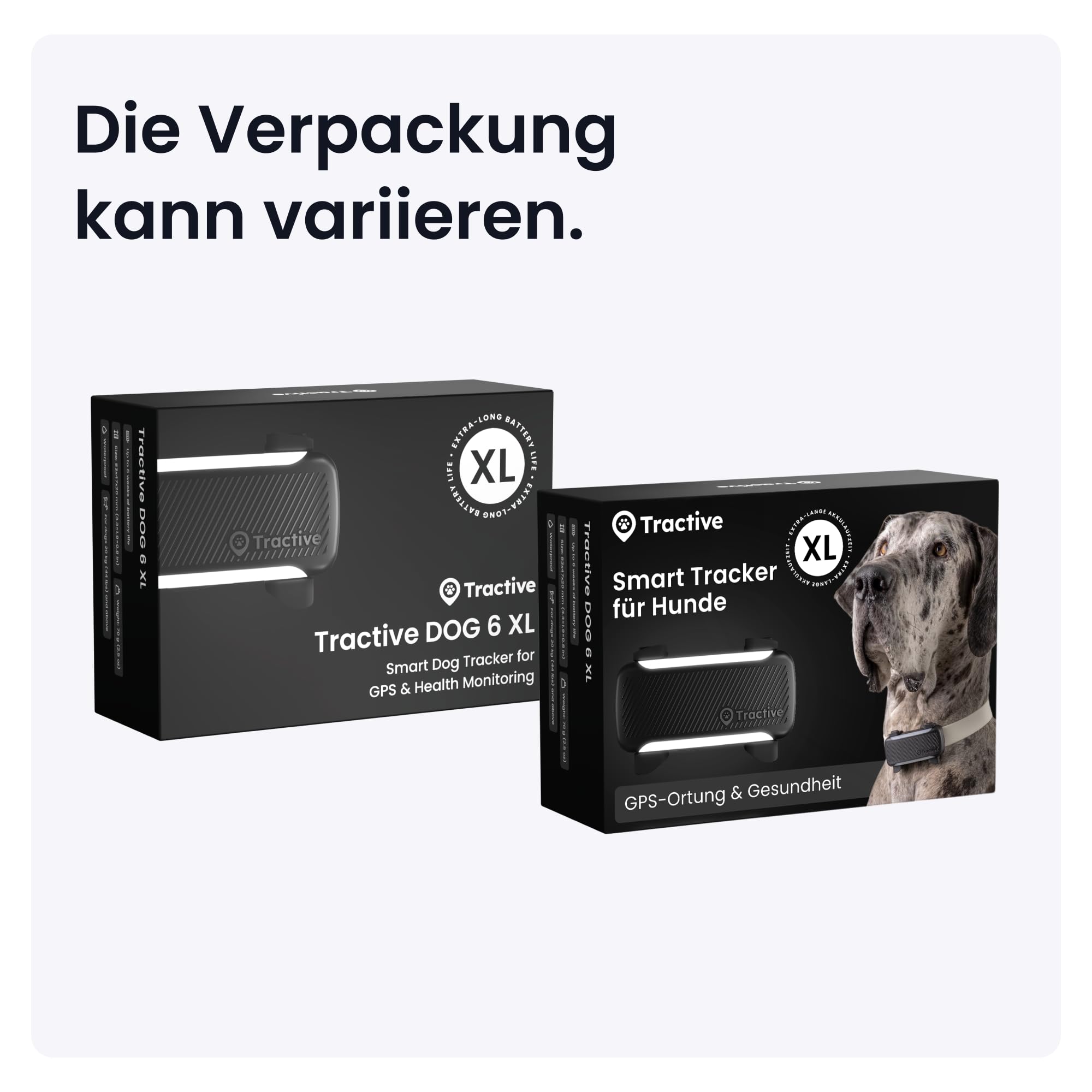 Tractive XL Smarter Hunde GPS Tracker | Modell 2026 | Live-GPS-Ortung | Weglaufalarm & Gesundheitswarnungen | Überwachung der Vitalwerte | Lange Akkulaufzeit | Empfohlen von Martin Rütter (Schwarz)