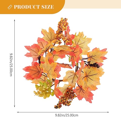 Miniatura 6 de Corona de velas de Acción de Gracias, anillos de vela de otoño, anillo de vela de hoja de arce, cosecha de otoño, día de Acción de Gracias, corona,