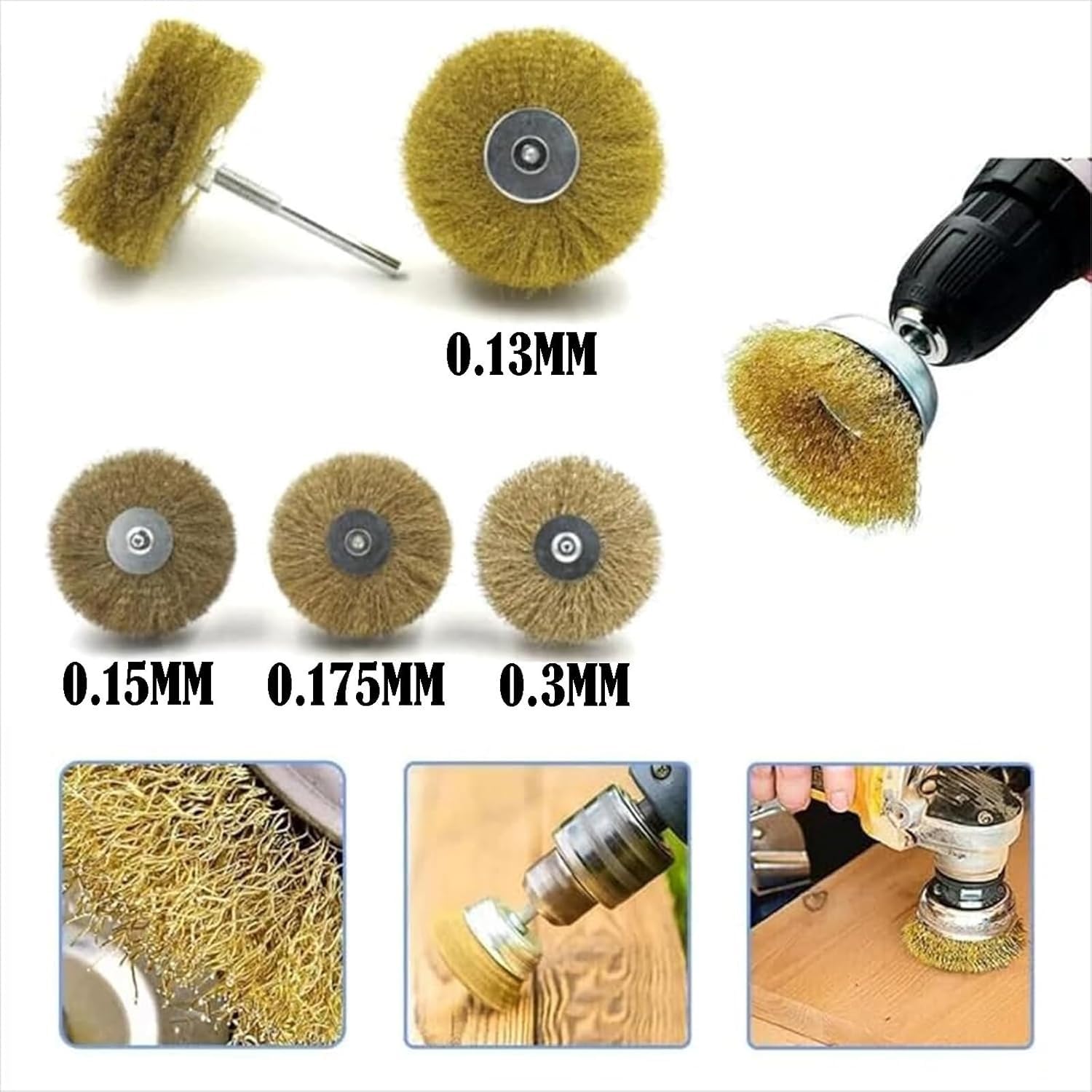 25 Mm Rotierende Stahldrahtbürste – 0,3 Mm Drahtstärke, 6 Mm Schaft, Zum Entrosten, Polieren & Entgraten Von Metall Und Holz
