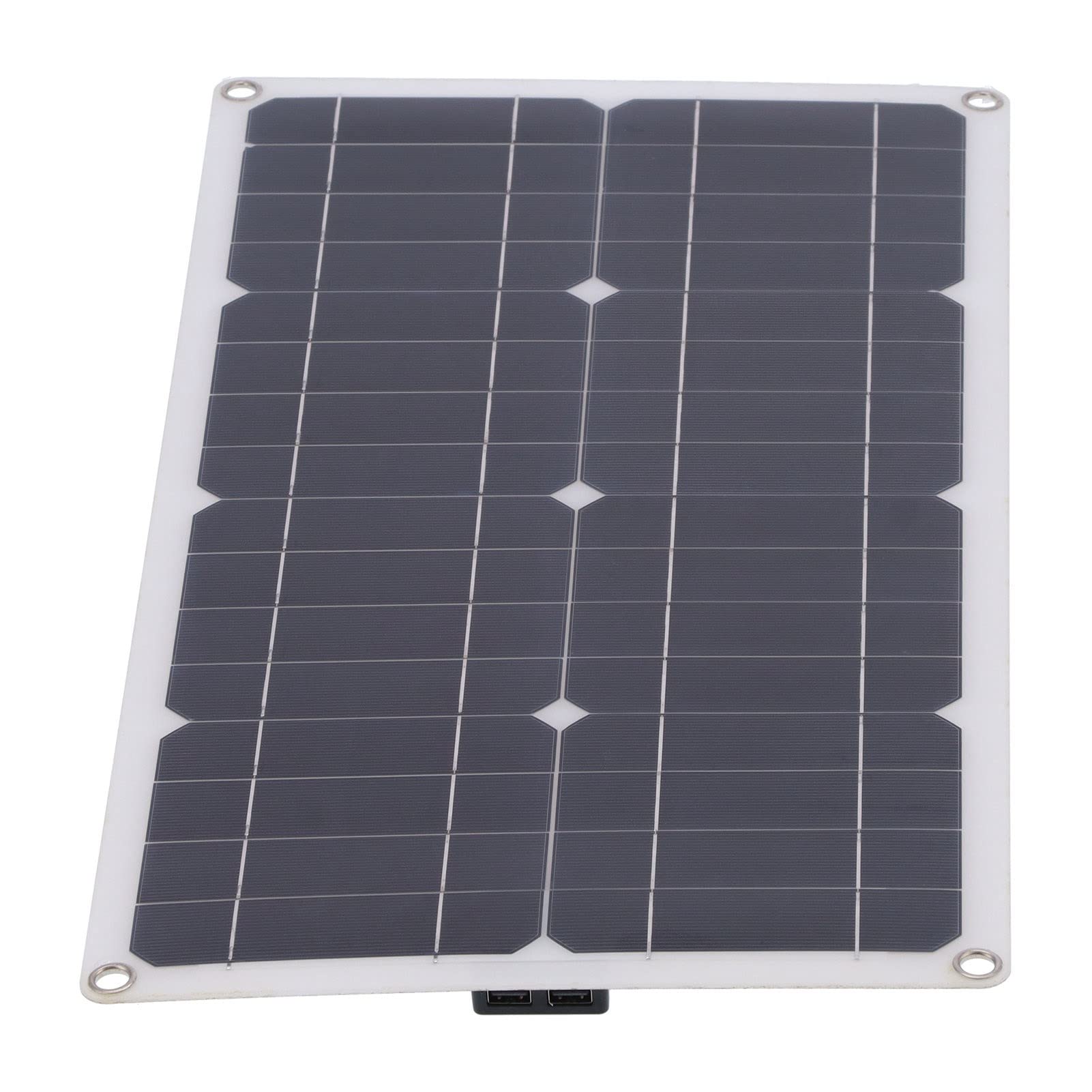 FTVOGUE Kit Pannello Solare da 25W in Silicio Monocristallino con | per Ricarica Batteria , Doppie Porte USB, Uscita 18 V CC, 12 V/24 V Automatico