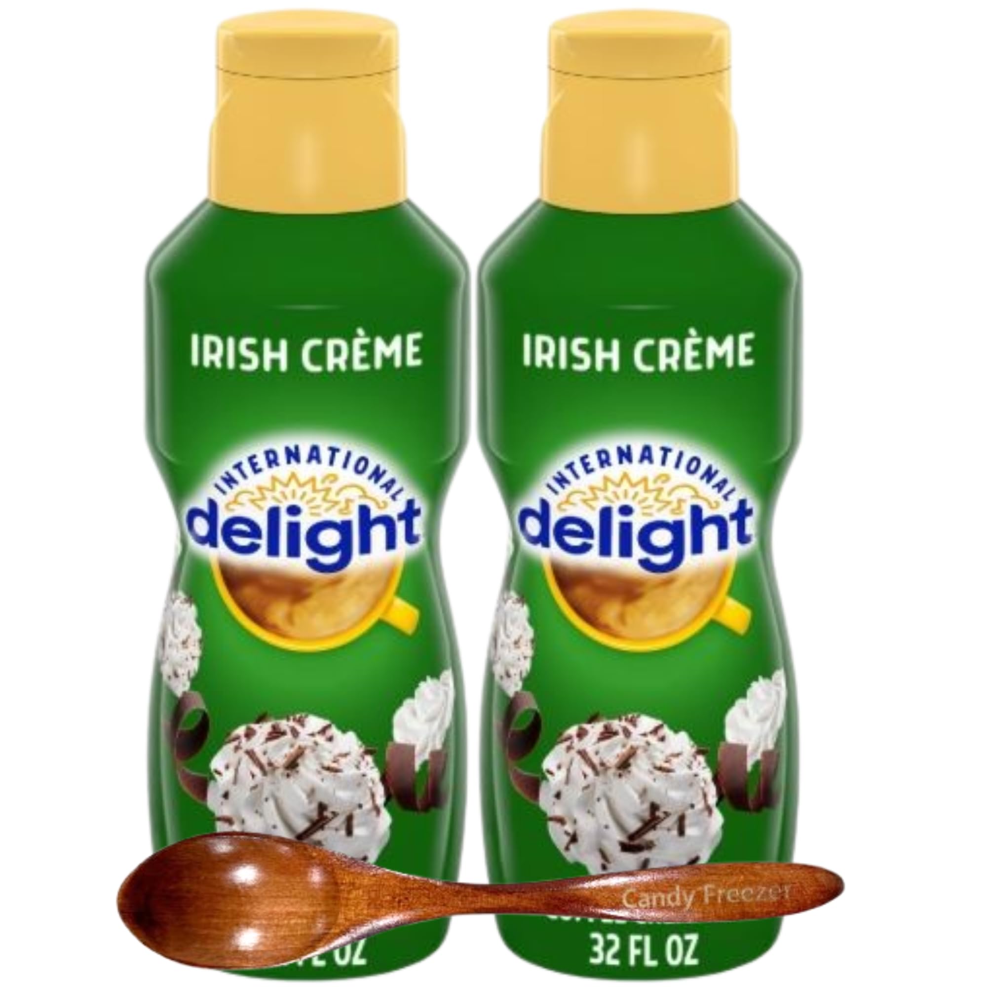 Candy Freezer International-Delight Liquid Coffee Creamer.- Two (2) 32 fl oz Bottles of Creamy Smooth Delightful Coffee Creamer Plus Candy Freezer