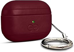 Dreem Om AirPods Pro 2/Pro Housse en Cuir Vegan - Compatible avec Étui pour AirPods Pro Les écouteurs sans Fil Bluetooth Apple pour iPhone - Bourgogne