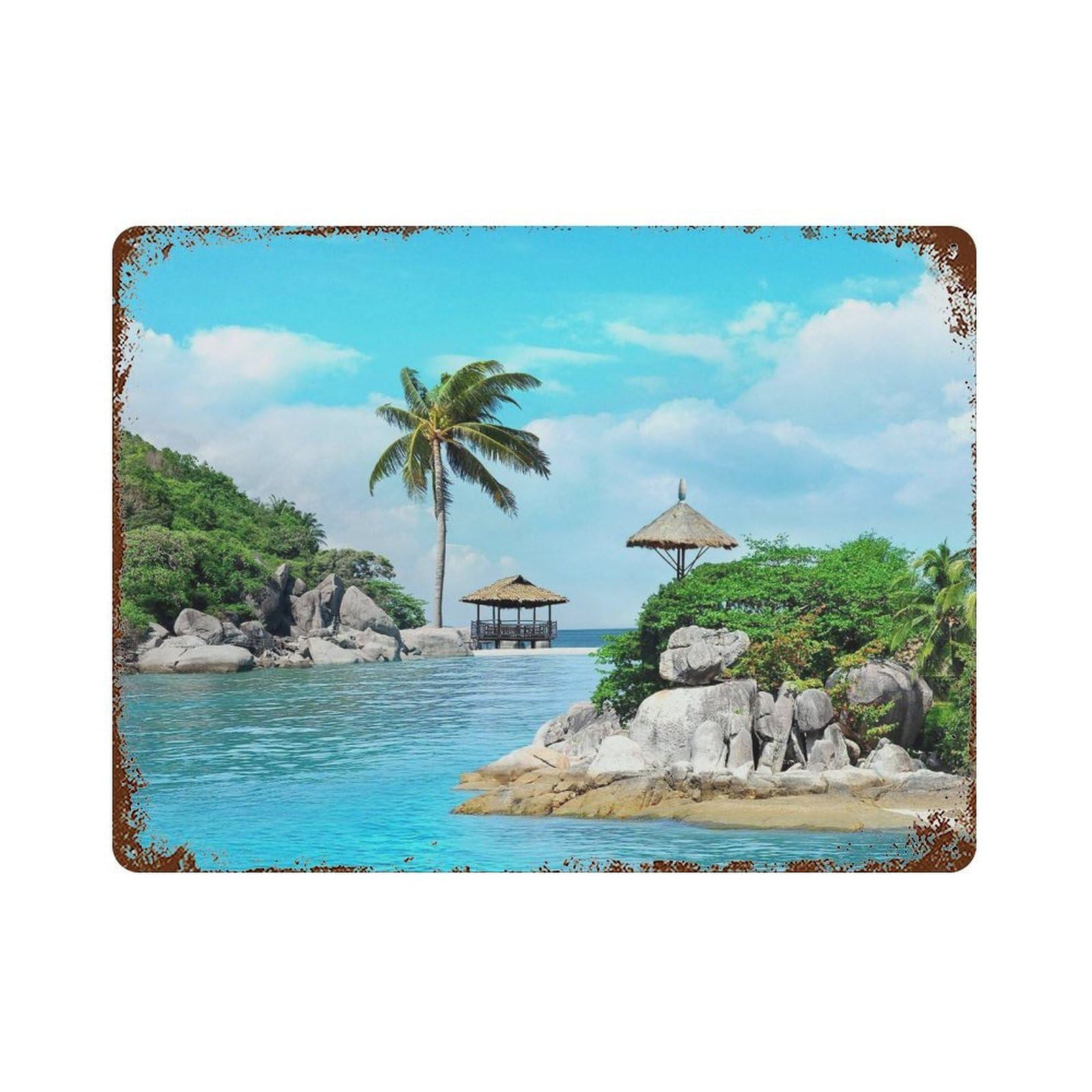 xiaoxiaoshen Real Photo Thailand Decor Asia Wall Decor Art Metal Tin Poster Modern Home Decor Art Home Bar Shop Decorations Vintage Sign 30x40cm