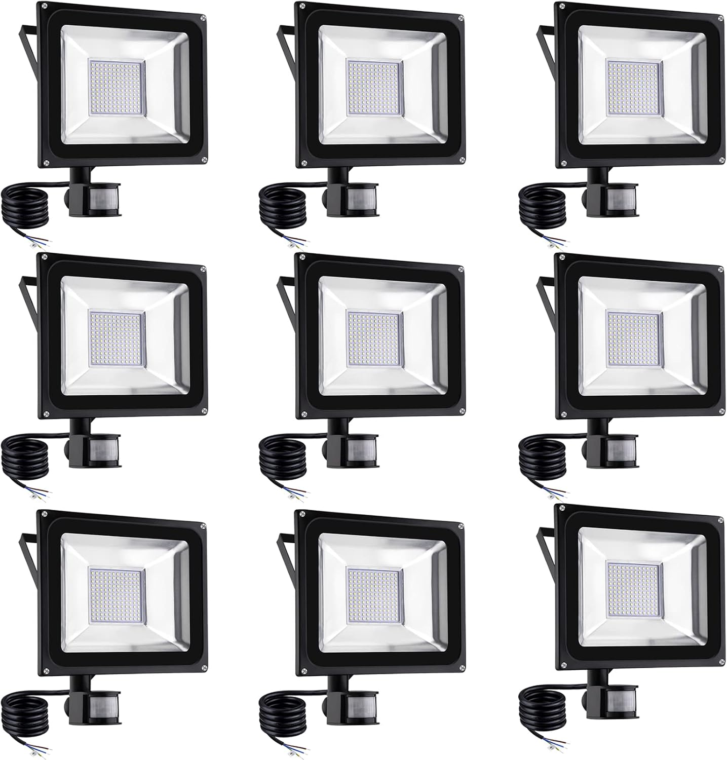 BiiKoon 100W Outdoor Security Lights with Motion Sensor Led Floodlight