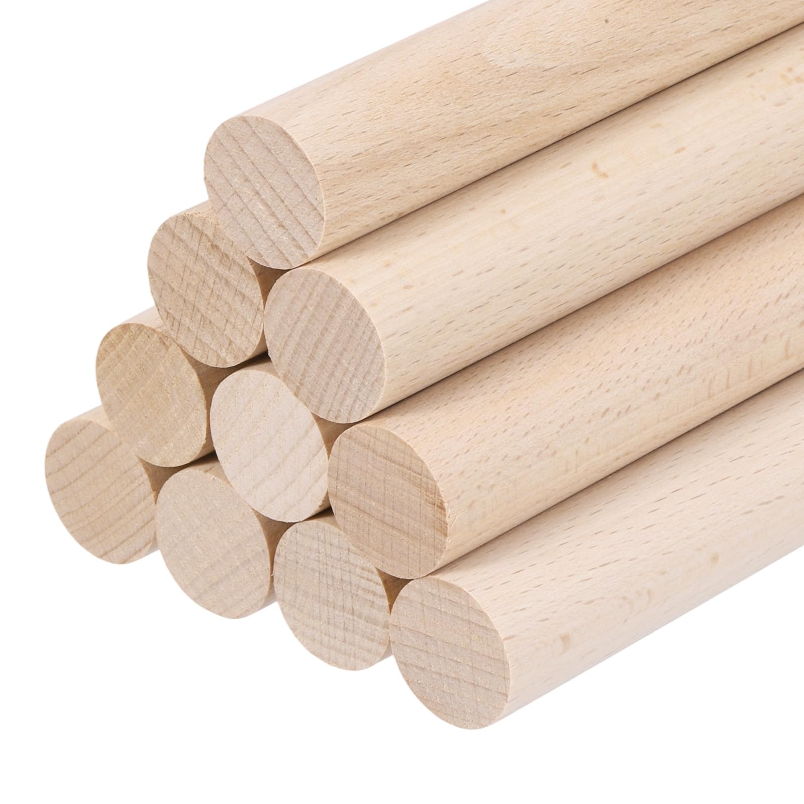 sourcing map Wooden Dowel Rods,14mmx150mm Round Wooden Rod Unfinished Solid Wood Sticks Crafts Wand for Arts Decoration, Craft and DIY Projects Wand,Pack of 10