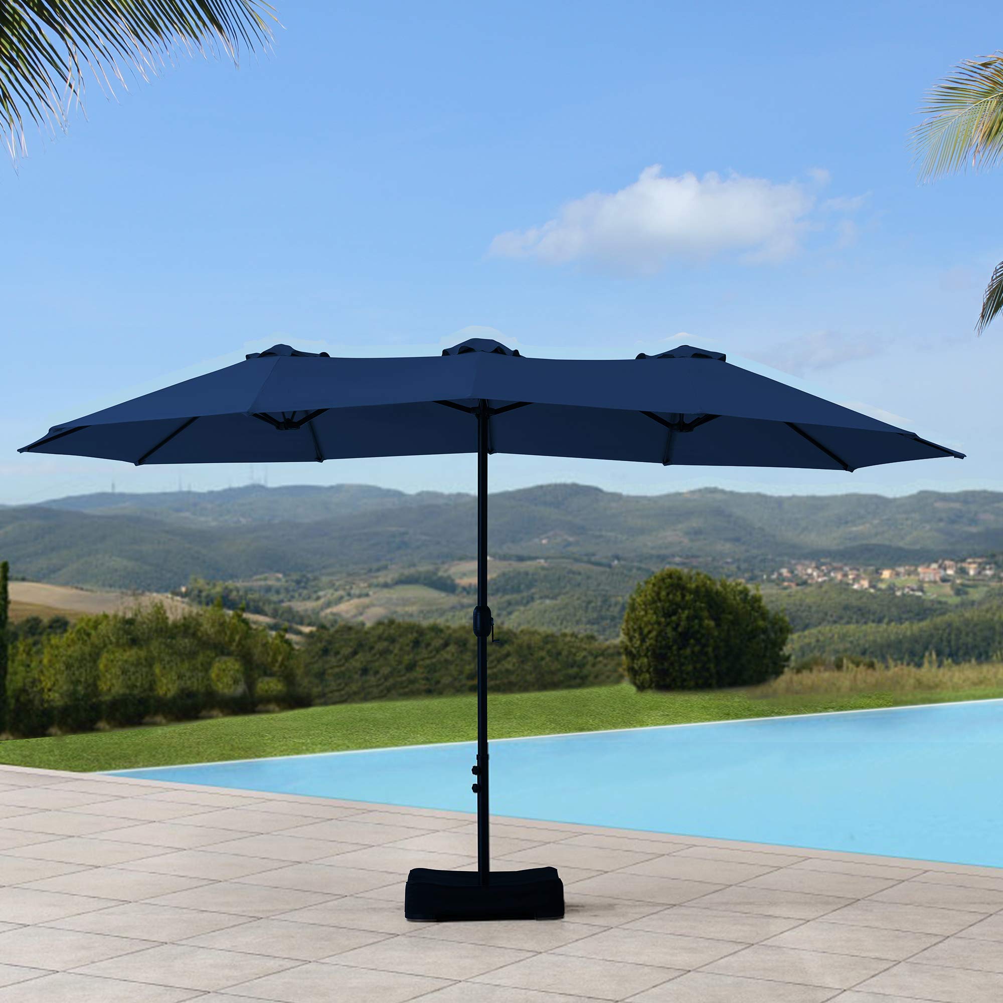 Amazon Basics Oversize Outdoor Market Patio Umbrella With Base 15