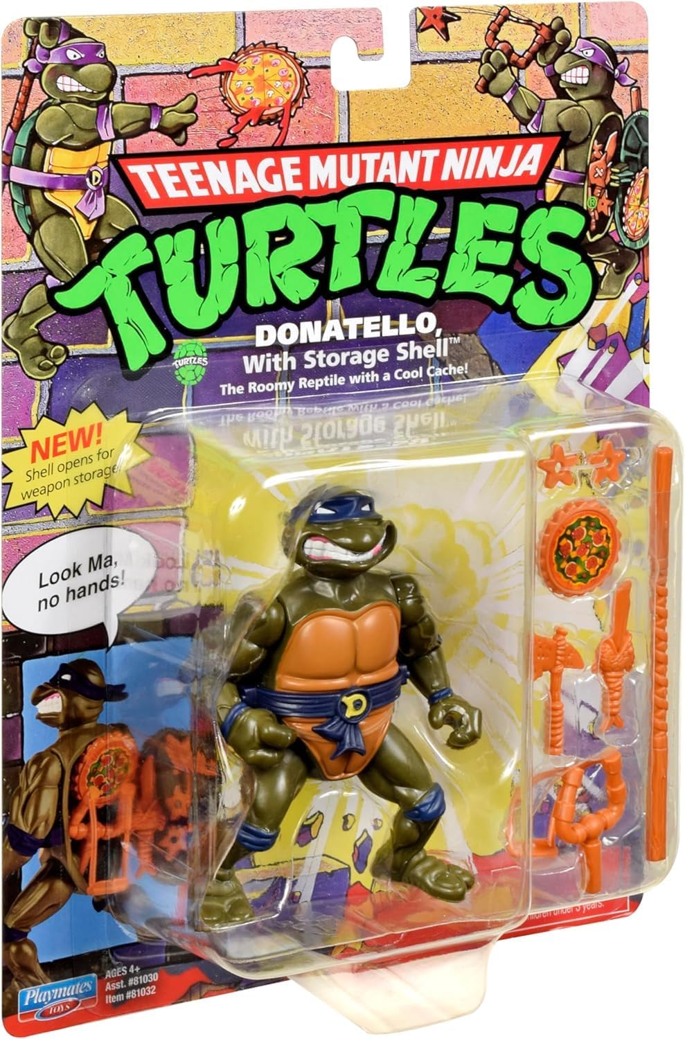 Teenage Mutant Ninja Turtles: 4” Original Classic Storage Shell Donatello Basic Figure by Playmates Toys