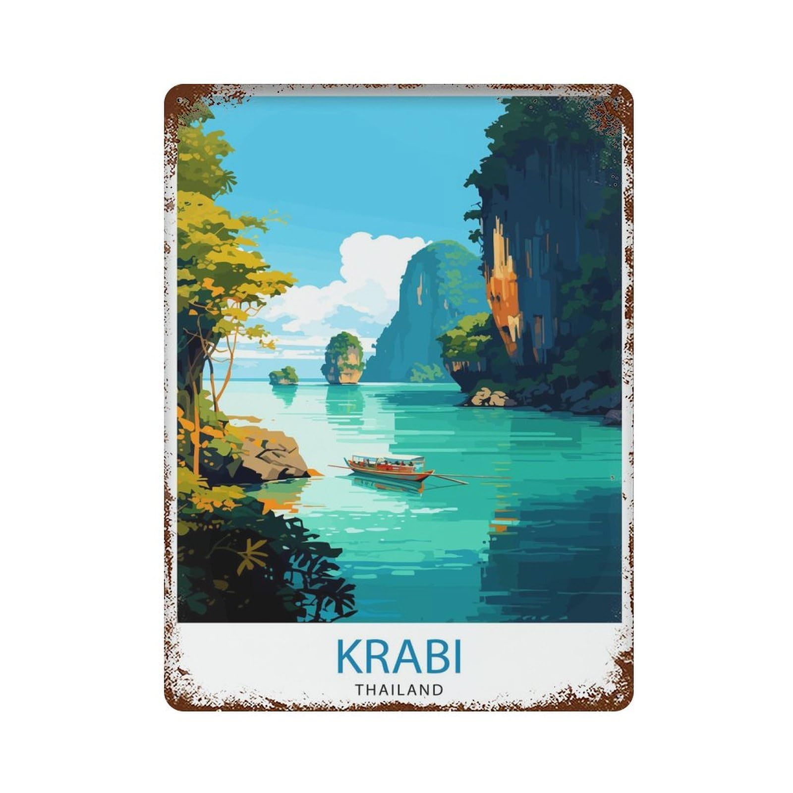 xiaoxiaoshen Krabi Thailand Travel_4 Wall Decor Art Metal Tin Poster Modern Home Decor Art Home Bar Shop Decorations Vintage Sign 40x30cm