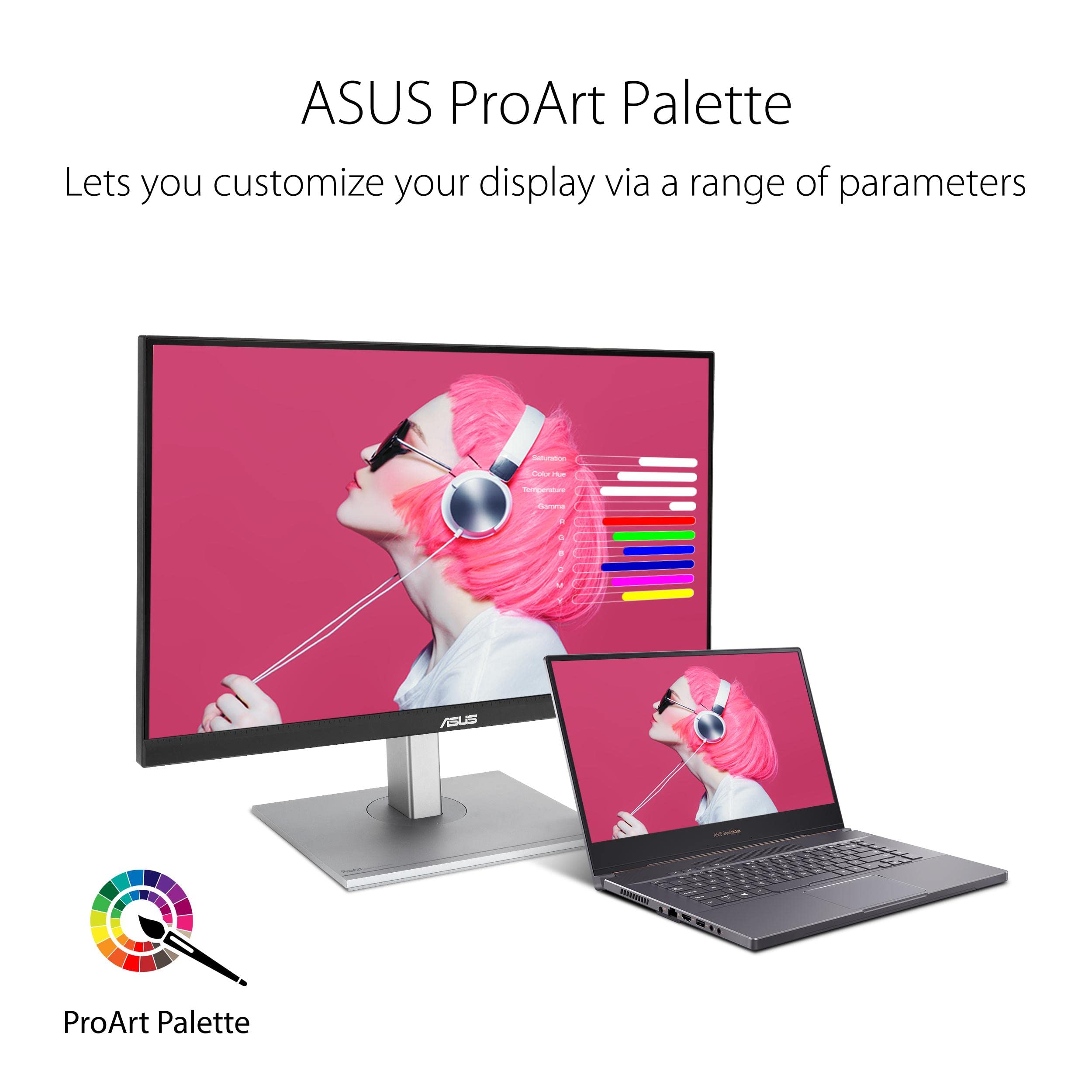 ASUS ProArt Display PA278CV Monitor Professionale 27 pollici IPS WQHD 2560x1440, 100% sRGB, Color Accuracy Delta E<2, Calman Verified, USB-C, DisplayPort Daisy-chain, Stand Ergonomico, Nero - 5