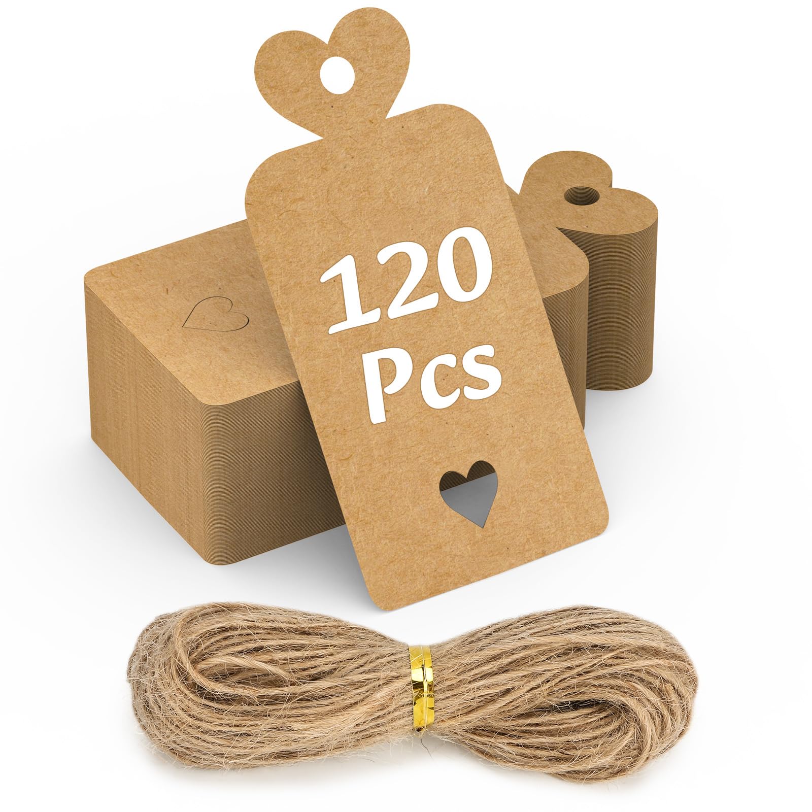 1000 Pezzi Etichette Regalo Cartoncino Kraft,3.2cm*5cm Etichette Handmade per Cartellini Prezzi, Segnaposto Matrimonio, Etichette per Barattoli ed Etichett Cartoncino Tag