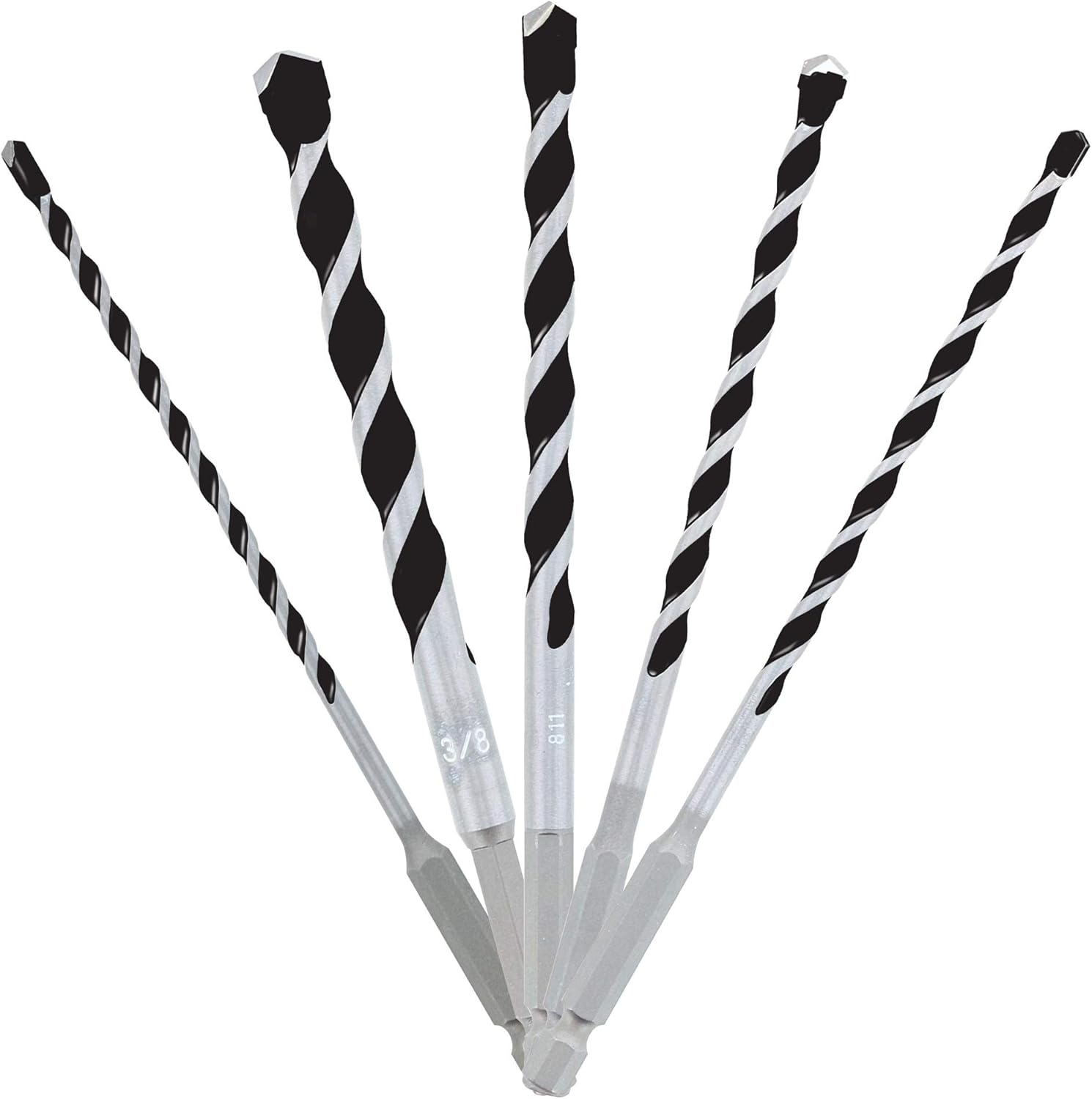 Diablo 5 PIECE Multi-Material Carbide-Tipped Hammer Drill Bit Set For Concrete, Masonry and Stone - DMAMM1190-S5