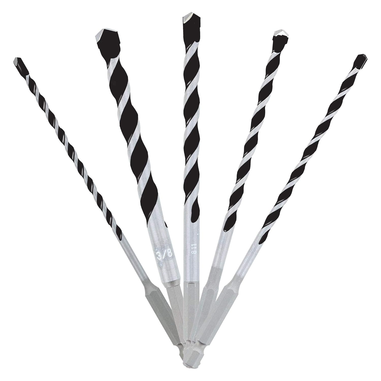 Diablo 5-Piece Multi-Material Carbide Hammer Drill Bit Set for Concrete, Masonry, Stone, Tile - DMAMM1190-S5