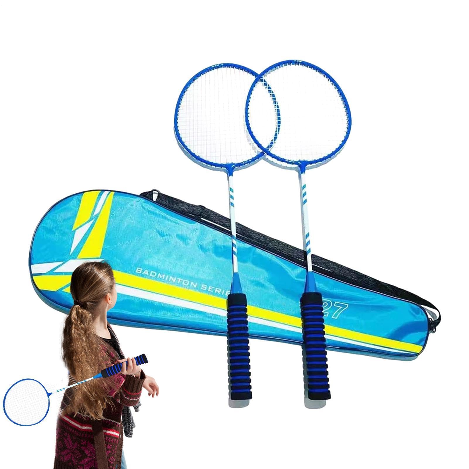 Set di Racchette da Badminton,Set di ricambio per Racchette da Badminton | leggere per 2 giocatori | Racchette elastiche e antiscivolo, attrezzatura per spiaggia, giardino, f