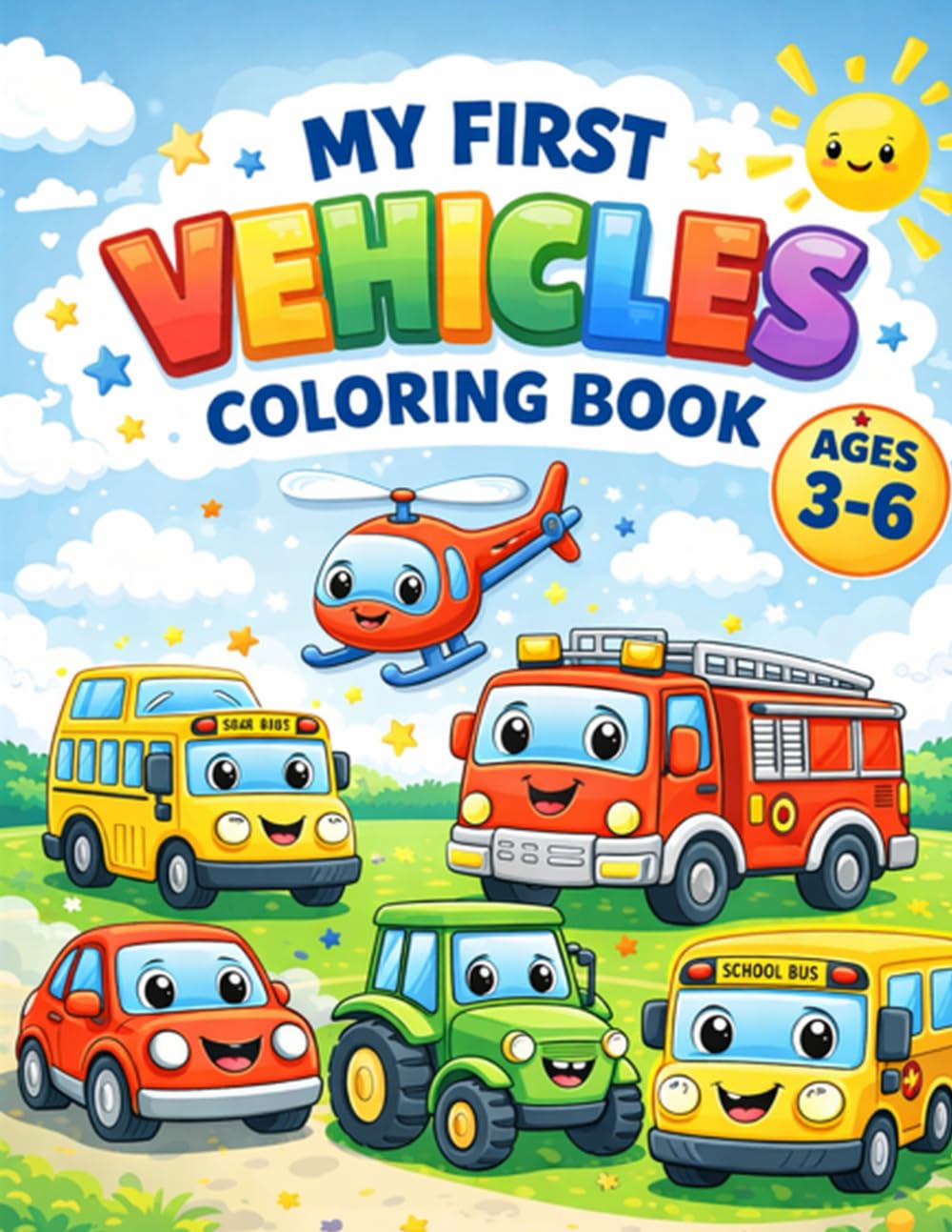 My First Vehicles Coloring Book for Kids Ages 3–6: Fun and Easy Vehicles Pictures for Toddlers and Preschoolers