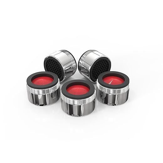 Set aus 3 Economy-Durchflussreglern für Wasserhähne M24 x 1 Außengewinde - Wasserhahnaufsatz mit ABS-Filter 4,5 L/min - Luftsprudler für Küche, Bad - Wasserhahnfilter, wassersparend, spritzfreies Wasser im Waschbecken