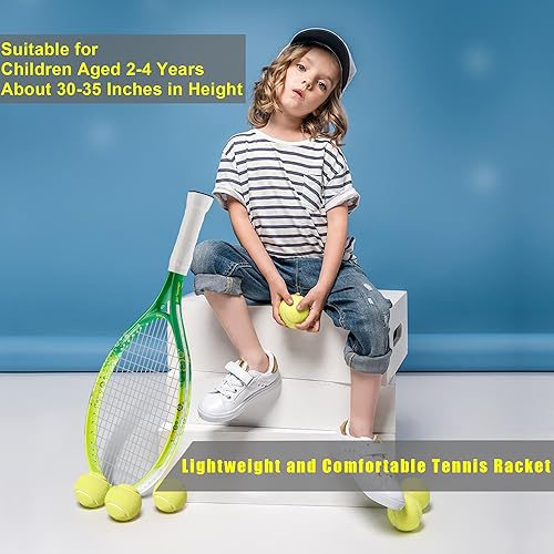 Miniatura 6 de 17"-25" Kids Tennis Racket for Aged 2-12, bo'weiqi Toddler Tennis Racket with Shoulder Strap Bag, Including 1 Tennis Racket and 1 Replacement Grip