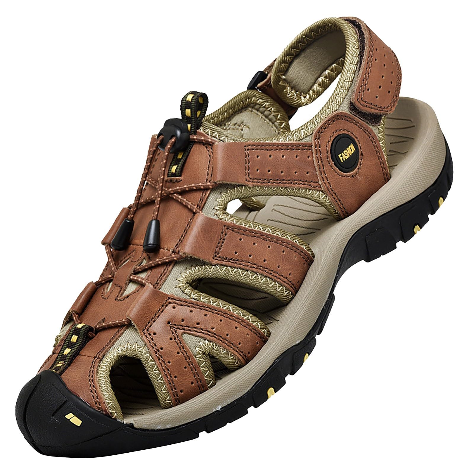 Sandalias de piel para hombre, sandalias de senderismo, sandalias de trekking, zapatos de exterior, sandalias cerradas transpirables, sandalias deportivas de verano, zapatos casuales, zapatos