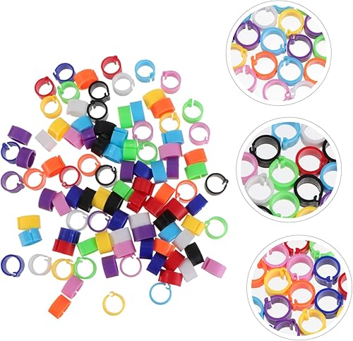 Miniatura 6 de FRCOLOR 300 anillos apilables para canarios de 0.118 in, juguetes de loro, anillos de pie de pájaro, juguetes para pájaros anillos para periquitos