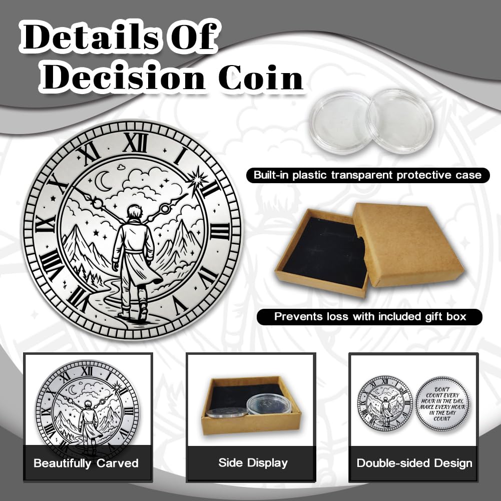 UNICRAFTALE 2Pcs 2 Styles Time Traveler Coin Encouragement Challenge Coin Inspirational Stoic Reminder Token Novelty Stoic Reminder Challenge Coins for DIY Stoicism Motivational Presents - Image 4