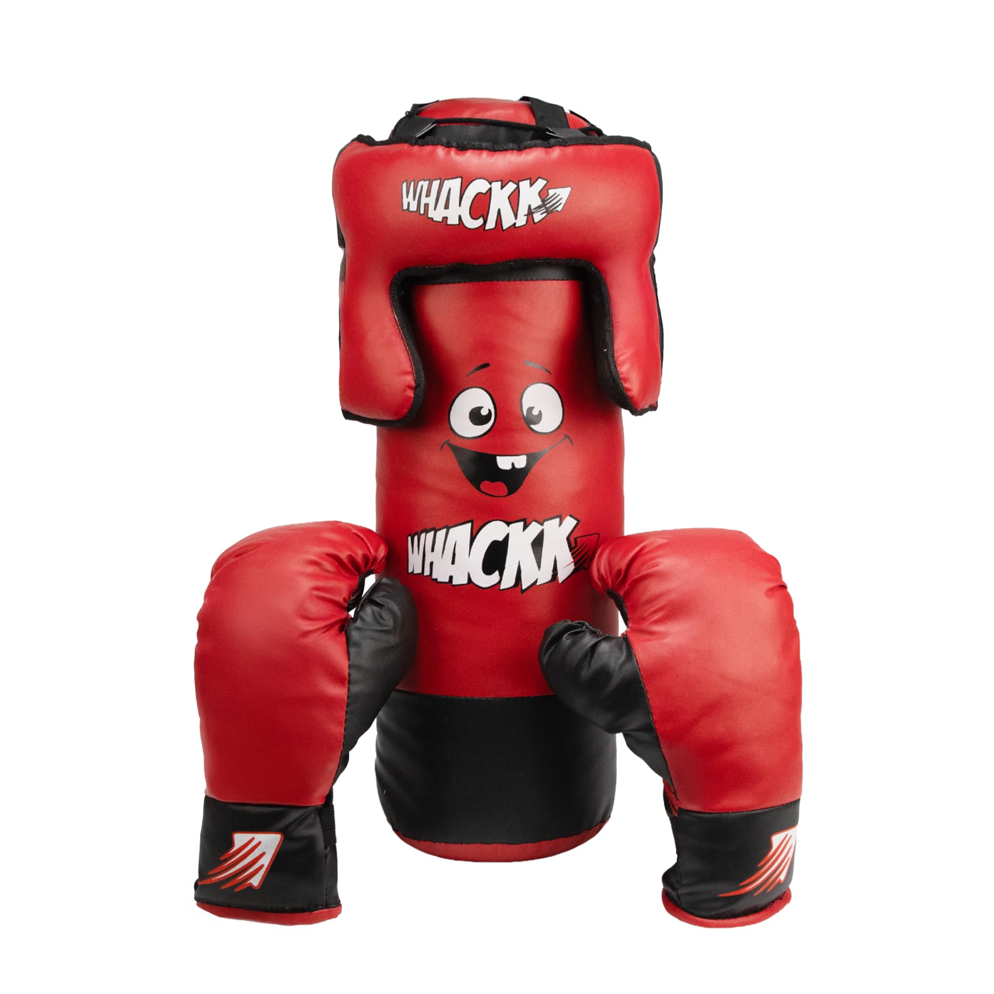 Whackk Red Junior Boxing Kit | with Filled Punching Bag, Boxing Gloves and Boxing Headgear|Never Lose Until You Win|Bounce-Back Martial Arts Bag for Boys & Girls to Build Skills Boxing Kids-picture-12