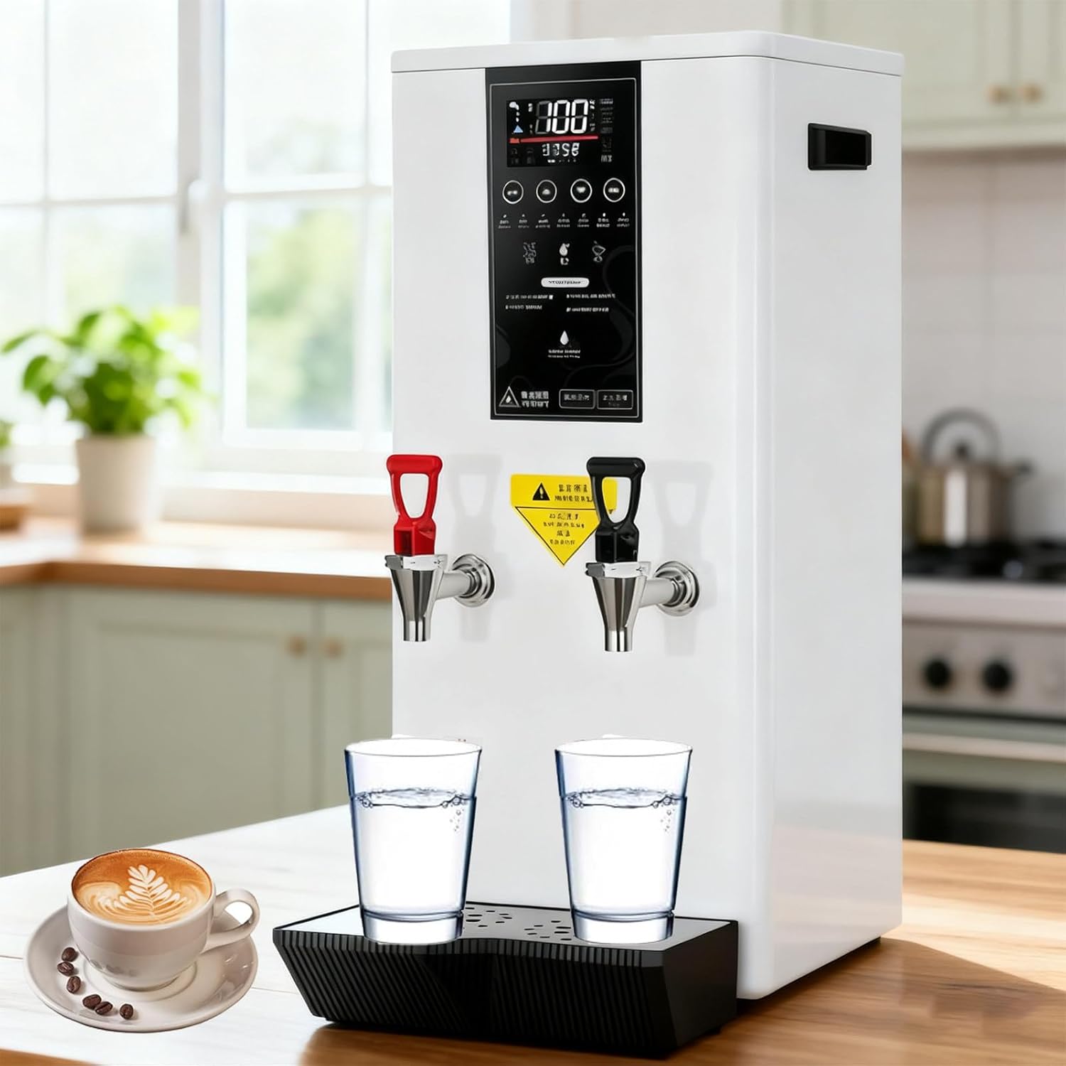 Hot Water Dispenser Commercial Boiler, 45L /H Step-Heating Stainless Steel Water Boiler with Temperature Adjust,for Milk Tea Shops, Coffee Shops B