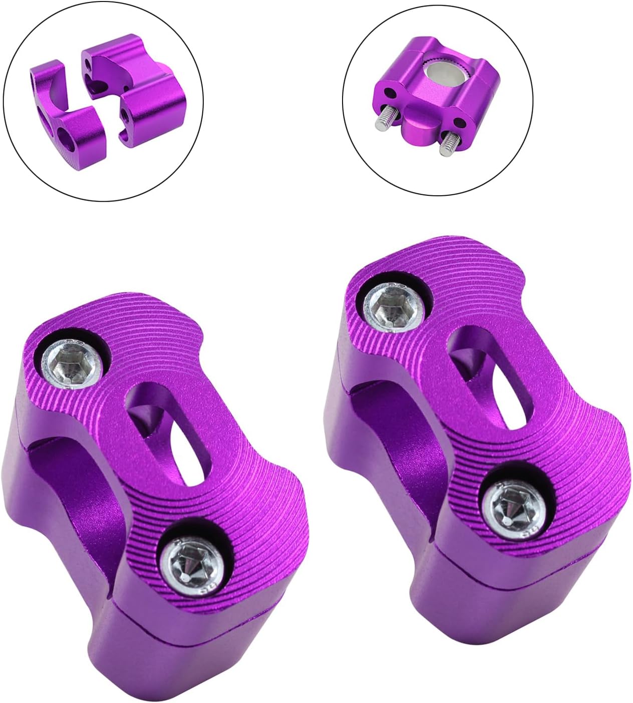 Universal Motorcycle 7/8" 1 1/8" 22MM 28MM CNC Handlebar Handle Risers Adjustable Fat Bar Adapter Mount Clamps for EXC KLX KXF YZF CRF XR SX SXF XCW WR YZ Dirt Pit Bike (purple-2)