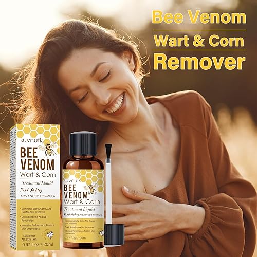 Miniatura 8 de SUVNUFK Removedor de verrugas de veneno de abeja, congelación de verrugas de acción rápida con 12% de ácido salicílico, removedor líquido de marcas