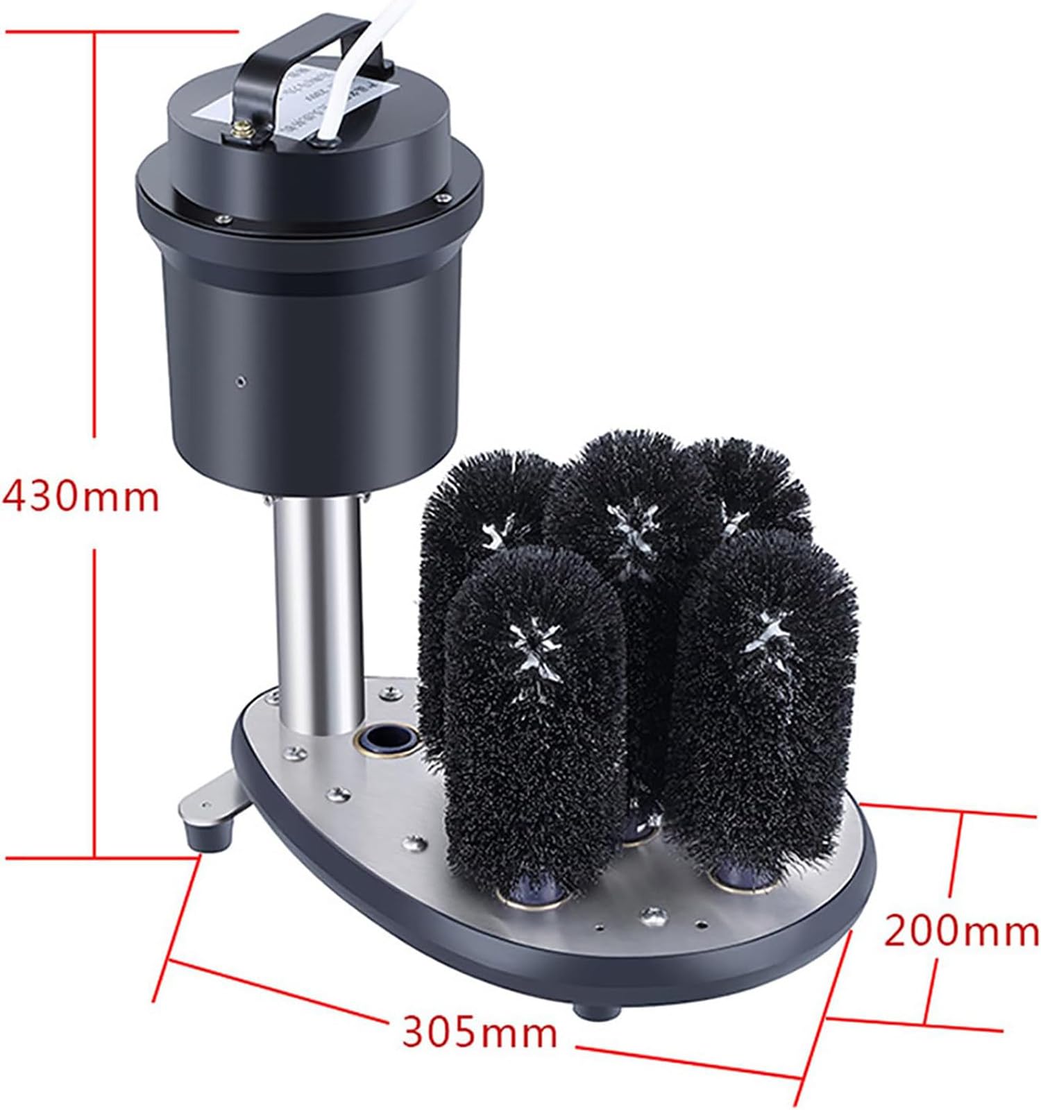 Lavavasos eléctrico de 5 cepillos,Lavavasos eléctrico de acero inoxidable,Lavavasos de sobremesa para copas de vino y cerveza